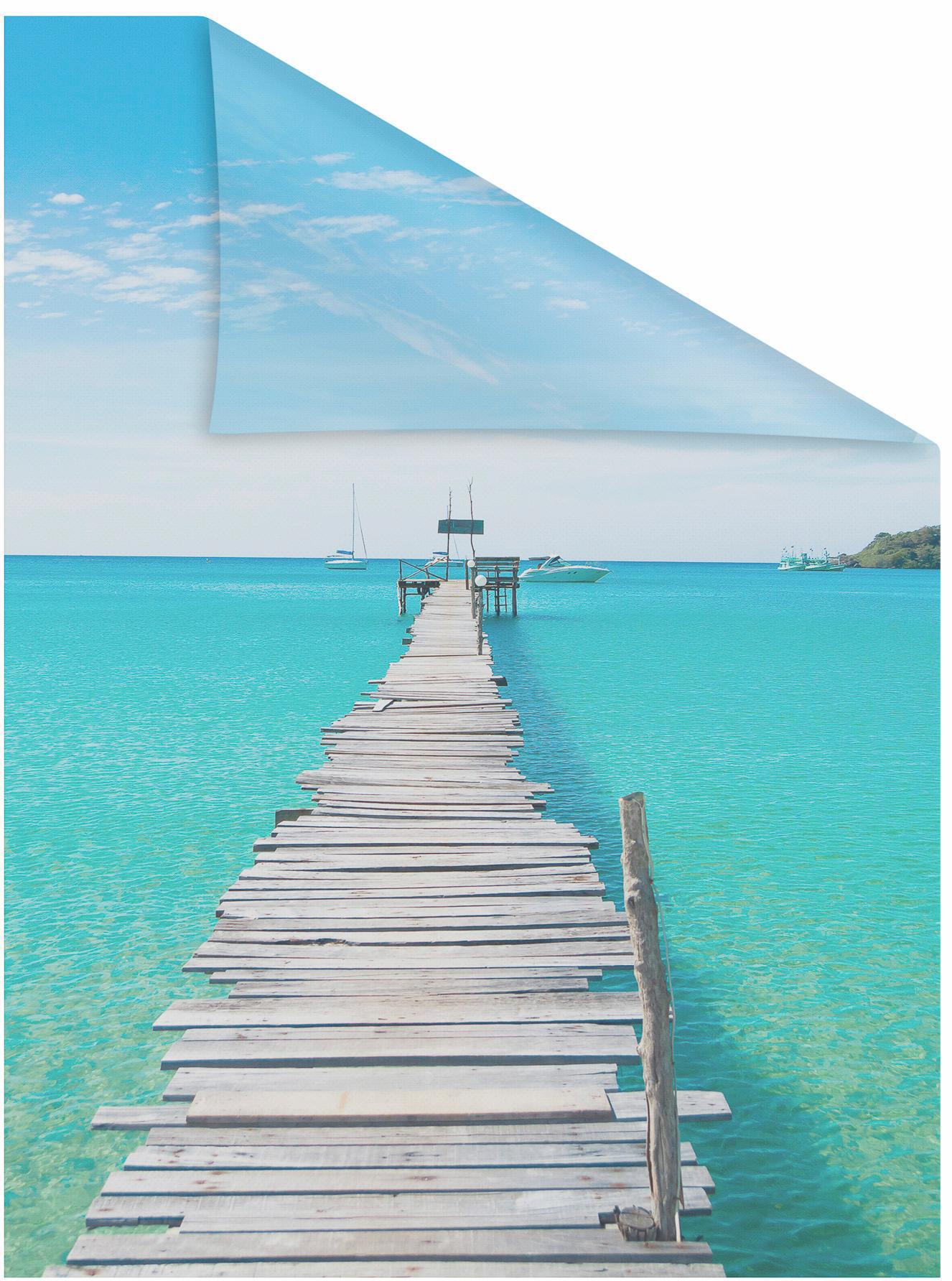 Fensterfolie LICHTBLICK ORIGINAL "El Mar" Gr. 2, blau, B:50cm L:100cm, PVC, Fensterfolien, Fensterfolie, selbstklebend, Sichtschutz