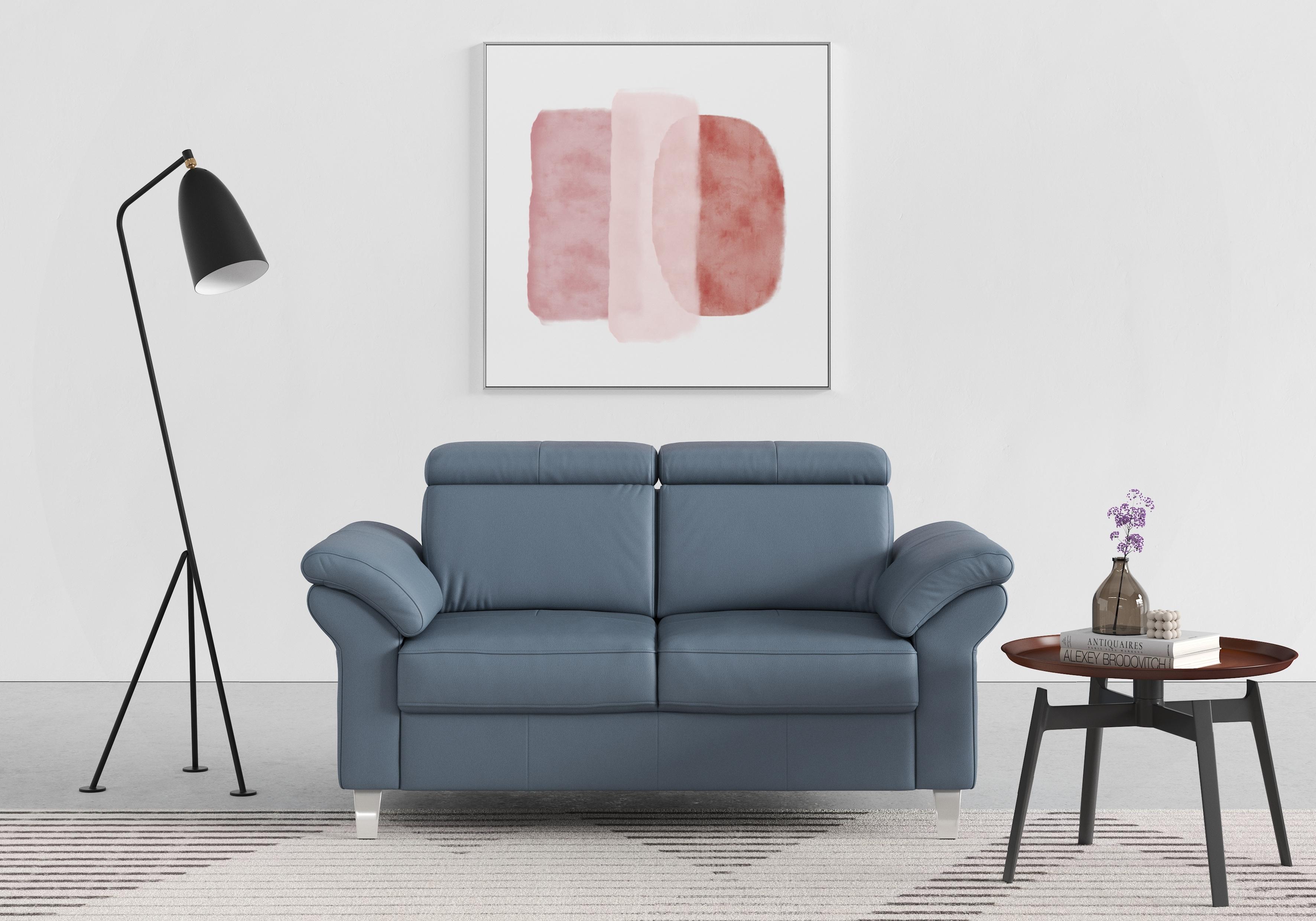 2-Sitzer SIT & MORE "Arngast", bunt (graublau), B:156cm H:84cm T:93cm, Sofas, 2-Sitzer, inklusive Federkern und Kopfteilverstellung