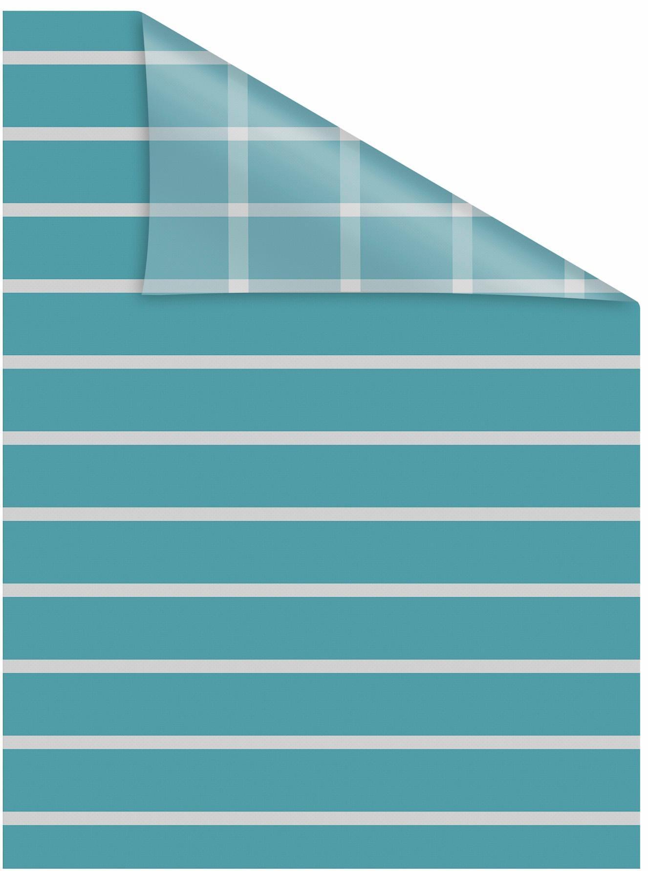 Fensterfolie LICHTBLICK ORIGINAL "Streifen Petrol" Gr. 3, blau (petrol), B:100cm L:100cm, PVC, Fensterfolien, Fensterfolie, selbstklebend, Sichtschutz