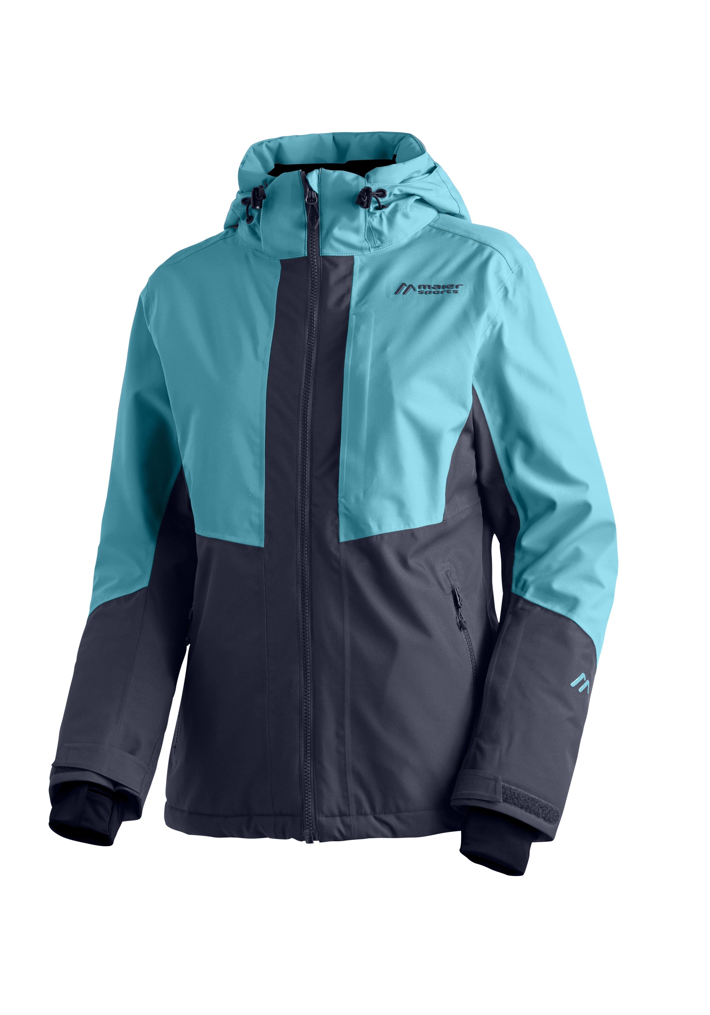 Skijacke MAIER SPORTS "Campigna W", Damen, Gr. 42, blau (hellblau), 100% Polyester, Jacken Skijacke, Damen Winterjacke wasserdicht u. atmungsaktiv