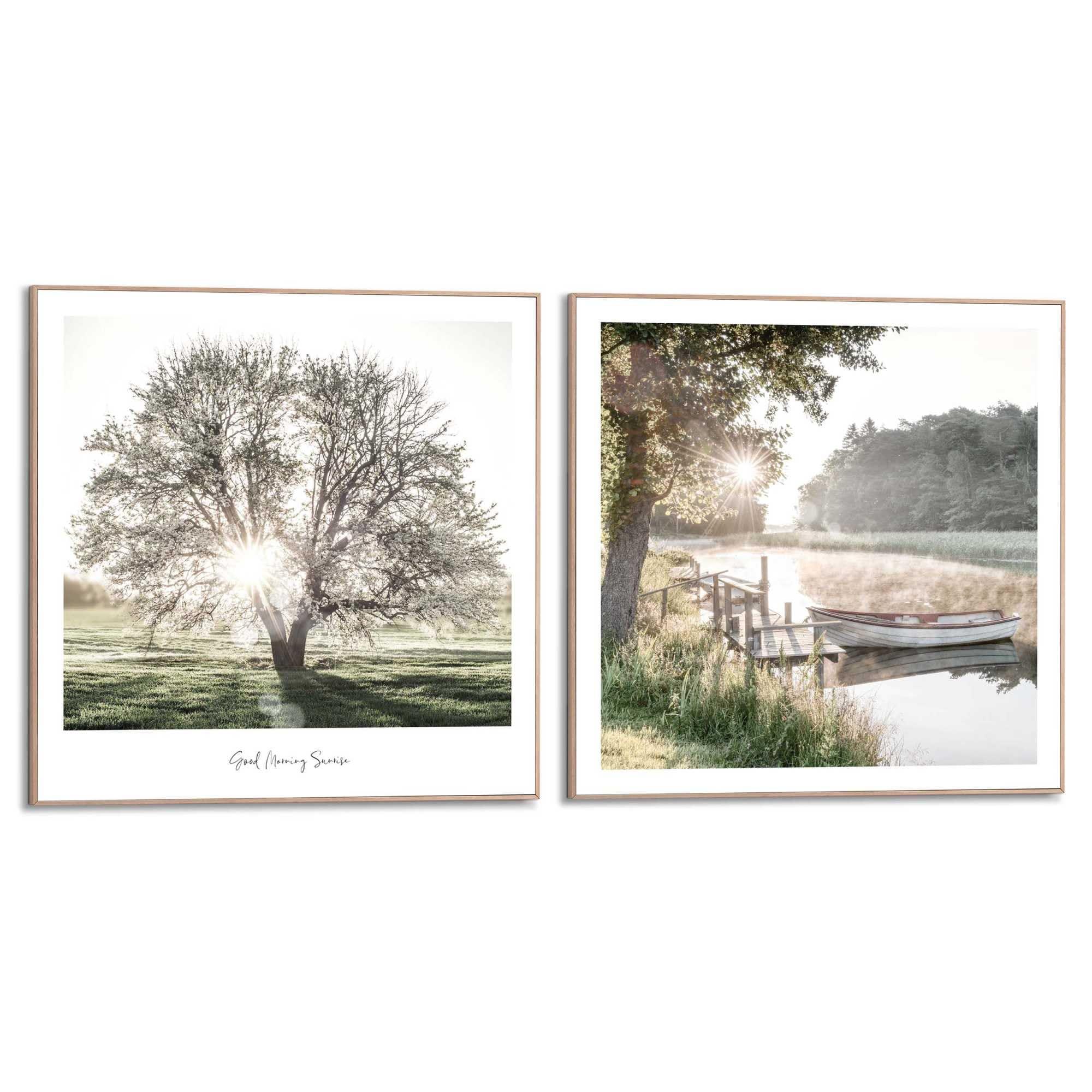 Poster REINDERS "Nature Vibe", grün (farbe bild(er): grün), B:50cm H:50cm T:1,6cm, Bilder, Poster, Home Office - Grün - MDF - Landschaften - 50x50 cm