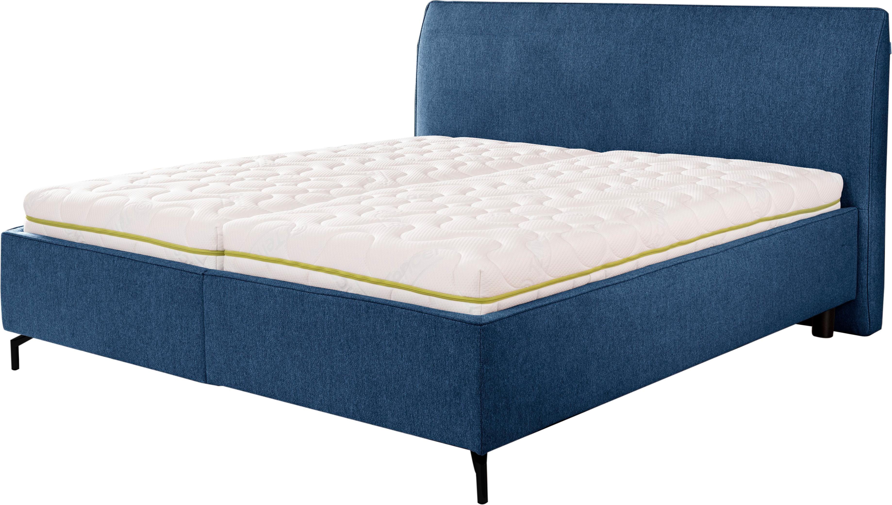 Stauraumbett ALINA "Serina Supercomfort", blau (dunkelblau tcm 96), B:180cm L:219cm, Struktur fein TCM (100% Polyester), Betten, Stauraumbett, inkl. Lattenrost mit Kopf- und Fußhochsteller, diverse Ausführungen