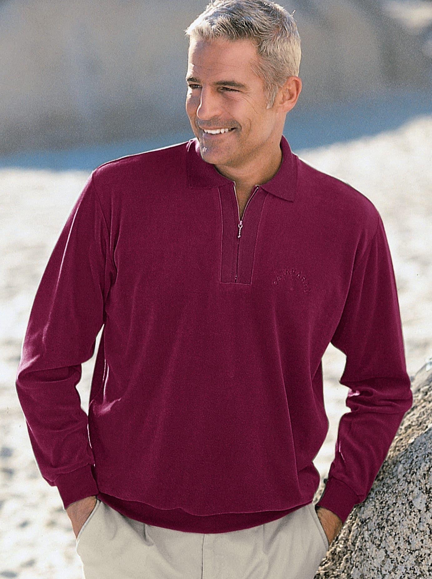Sweatshirt CATAMARAN, Herren, Gr. 64/66, lila (aubergine), 80% Baumwolle, 20% Polyester, meliert, unifarben, Sweatshirts Sweatshirt