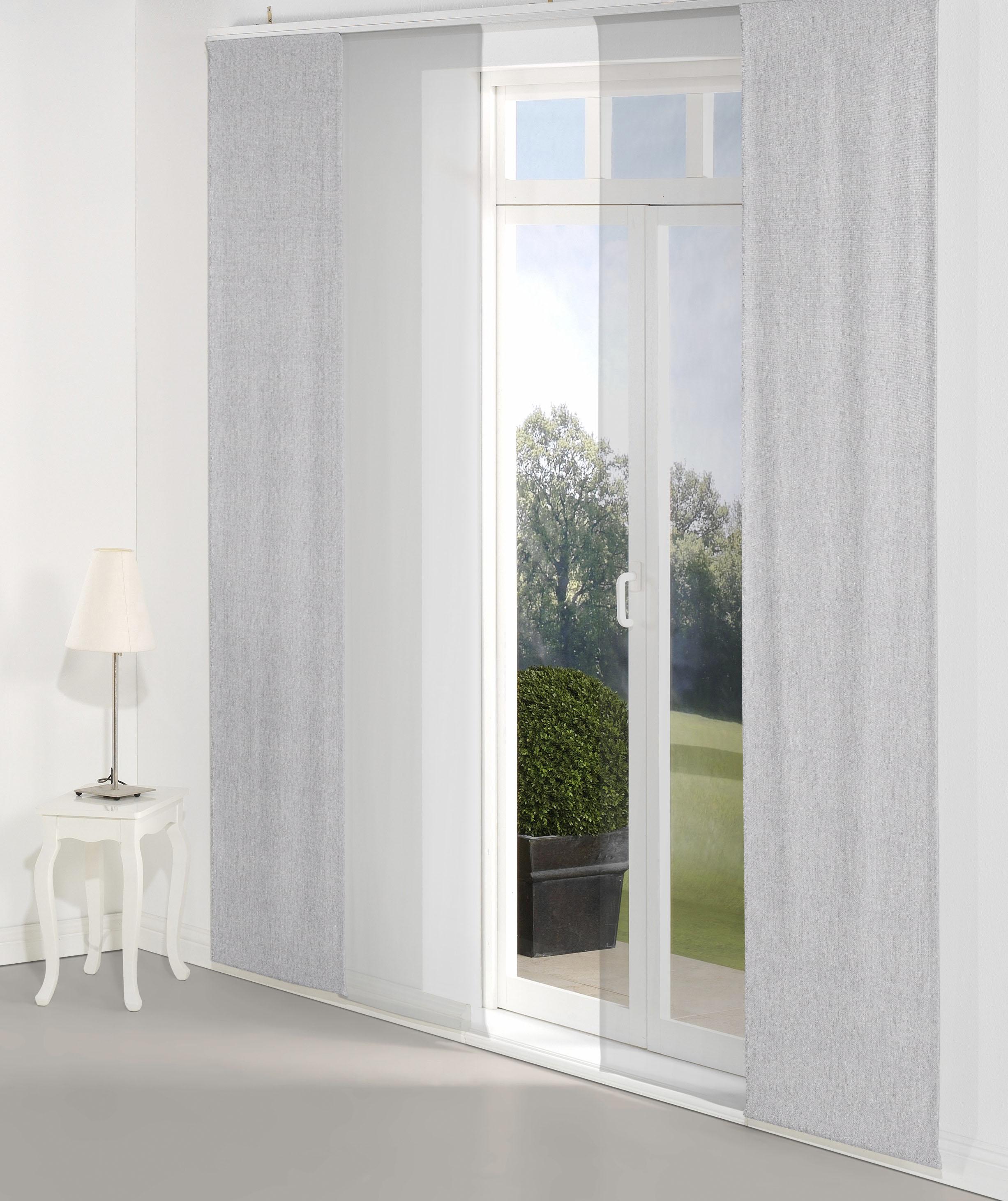 Schiebegardine WIRTH "Torbole" Gr. 4, grau, B:60cm H:245cm, Jacquard, Baumwolle, Polyester, Gardinen, Schiebegardine