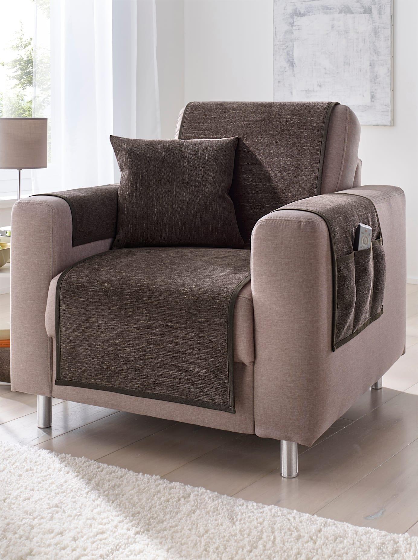 Tagesdecke Gr. 3, braun (schoko), B:165cm L:140cm, 55% Polyacryl, 25% Baumwolle, 20% Polyester, Tagesdecken, Tagesdecke