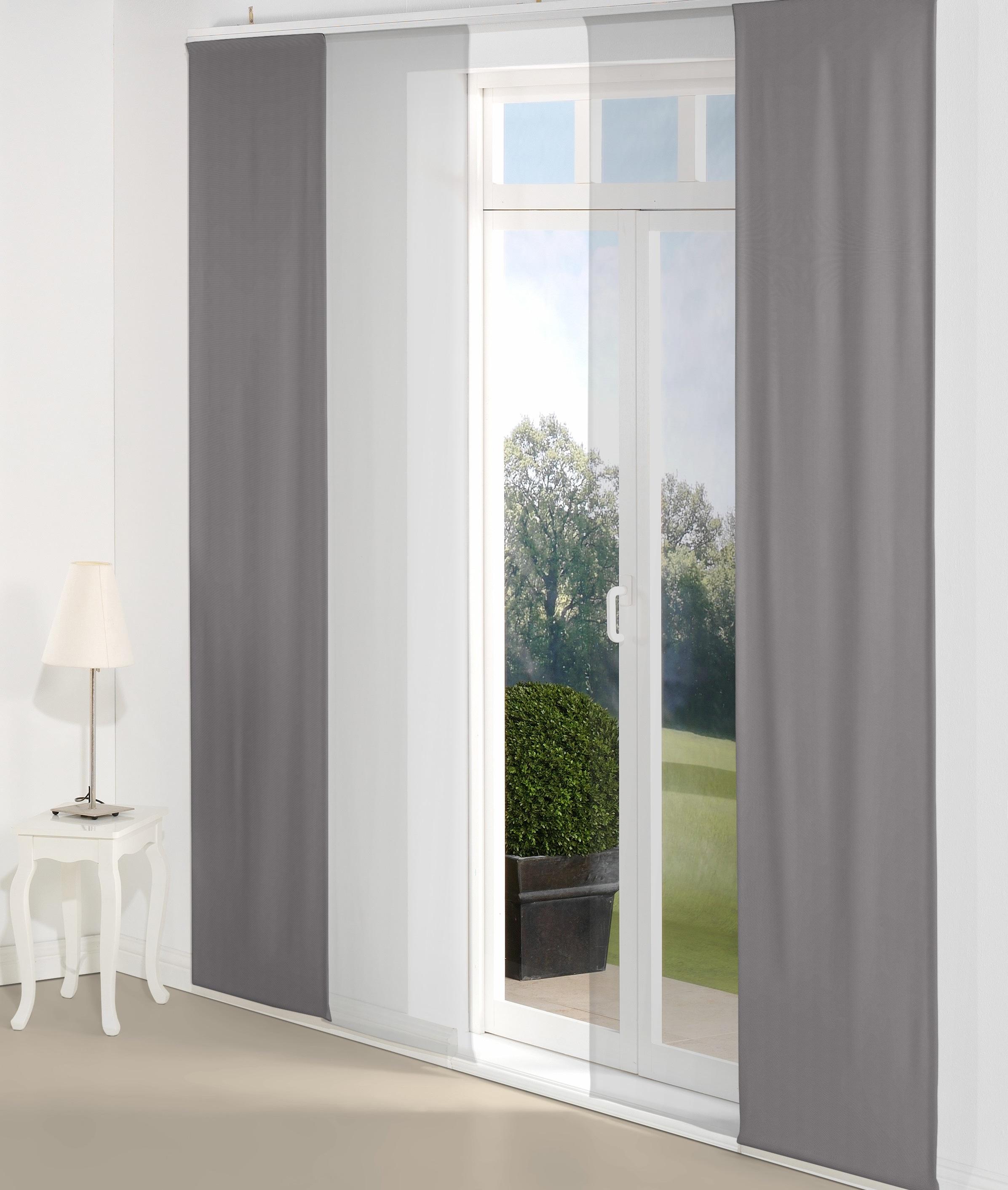 Schiebegardine WIRTH "WirthNatur" Gr. 3, grau, B:60cm H:225cm, Baumwolle, Gardinen, Schiebegardine, Inkl. Montagezubehör