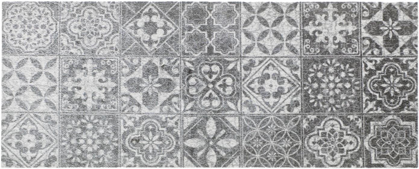 Fußmatte Gr. 1, grau (grau, weiß), B:50cm H:7mm L:70cm, Polyamid, Teppiche, Fußmatte