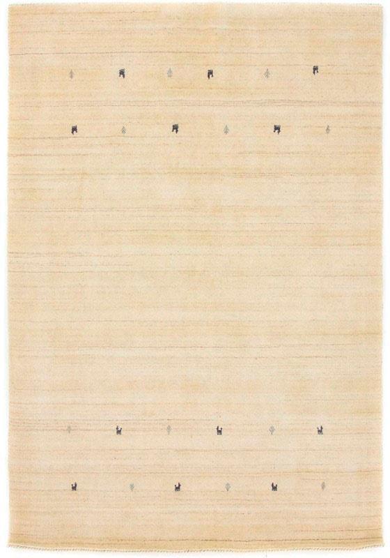 Wollteppich CARPETFINE "Gabbeh Uni, auch als Läufer und Rund erhältlich", weiß, B:240cm H:15mm L:340cm, Wolle, Teppiche, Wollteppich, reine Wolle, handgewebt, Gabbeh Loom Tiermotiv, große Farbauswahl