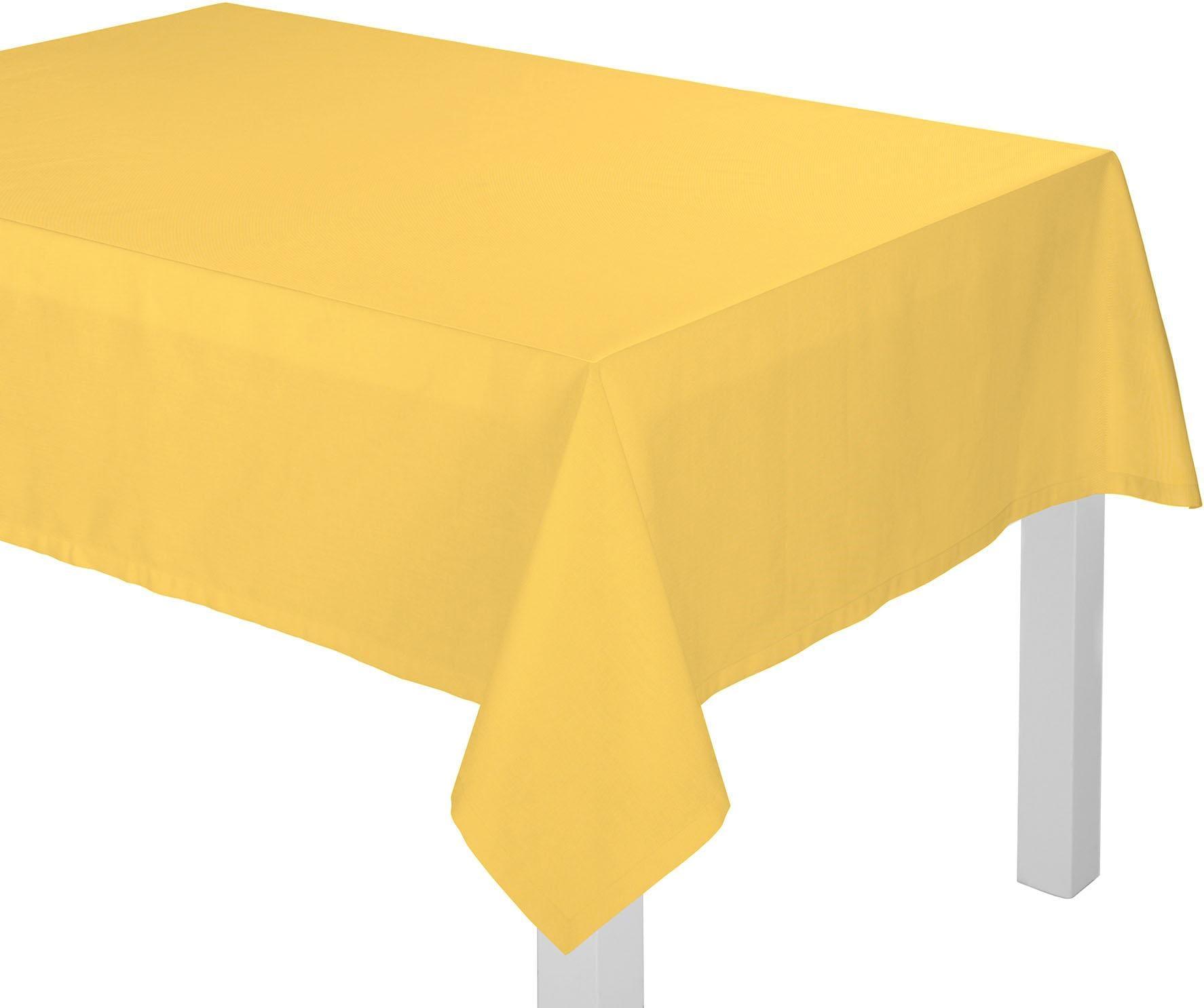 Tischdecke ADAM "Uni Collection Light" Gr. 5, gelb (hellgelb), B:145cm L:190cm, Bio-Baumwolle, Tischdecken, Tischdecke, aus 100% Bio-Baumwolle
