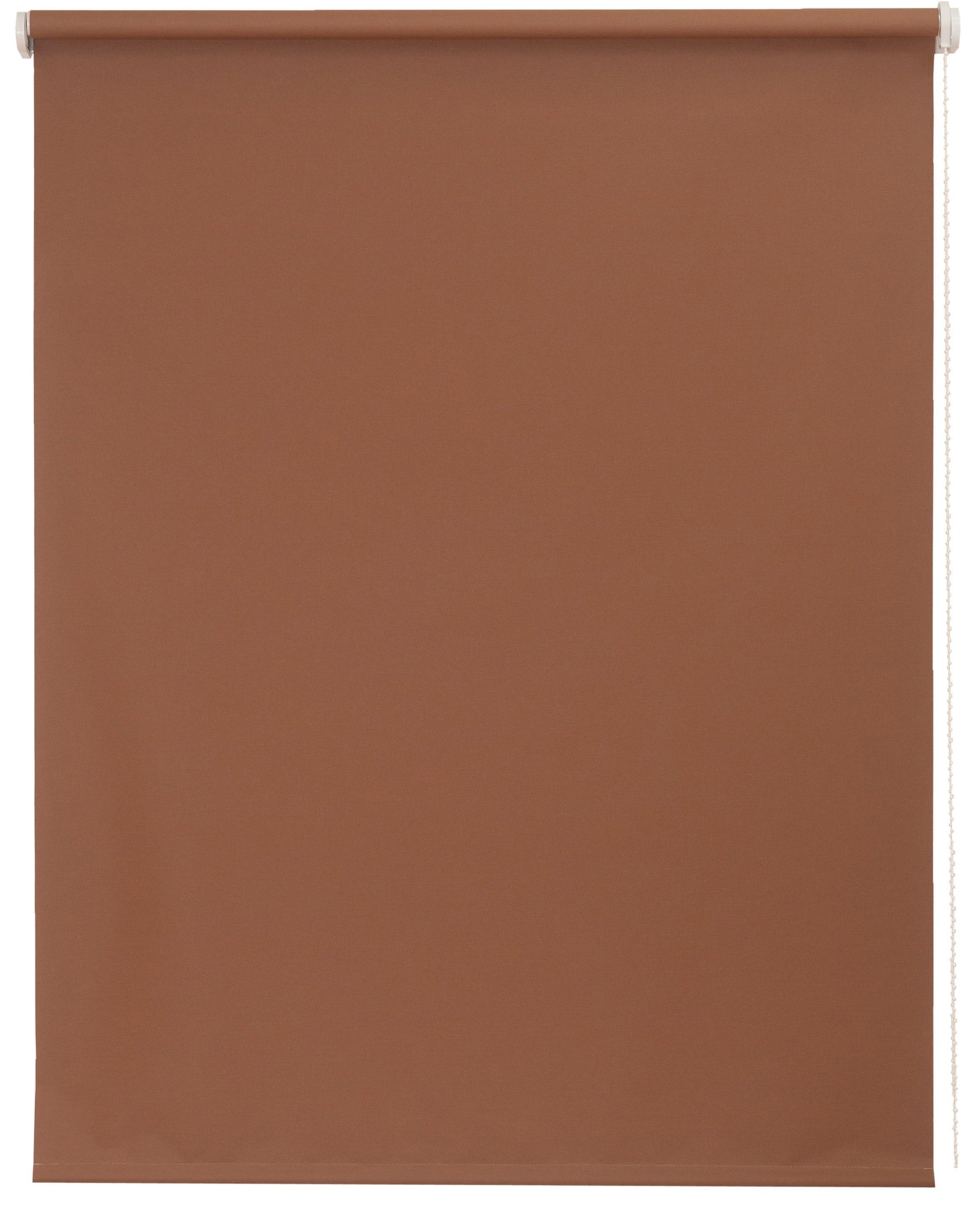 Seitenzugrollo SUNLINES "Uni" Gr. 6, braun (schoko), B:162cm H:180cm, Polyester, Rollos, Seitenzugrollo, 1 Stück