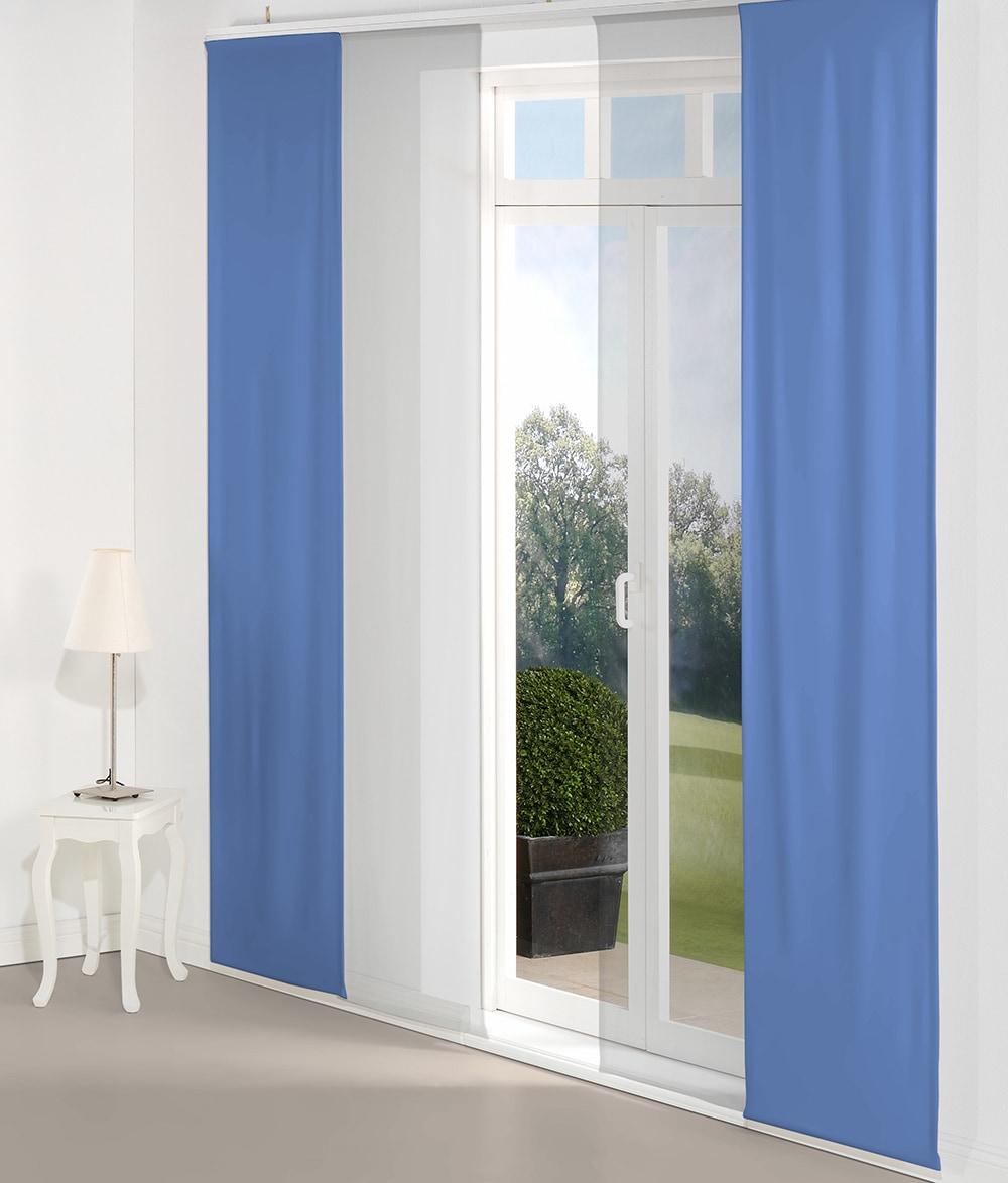 Schiebegardine WIRTH "Dim out" Gr. 2, blau, B:60cm H:175cm, Polyester, Gardinen, Schiebegardine, inkl. Beschwerungsstange