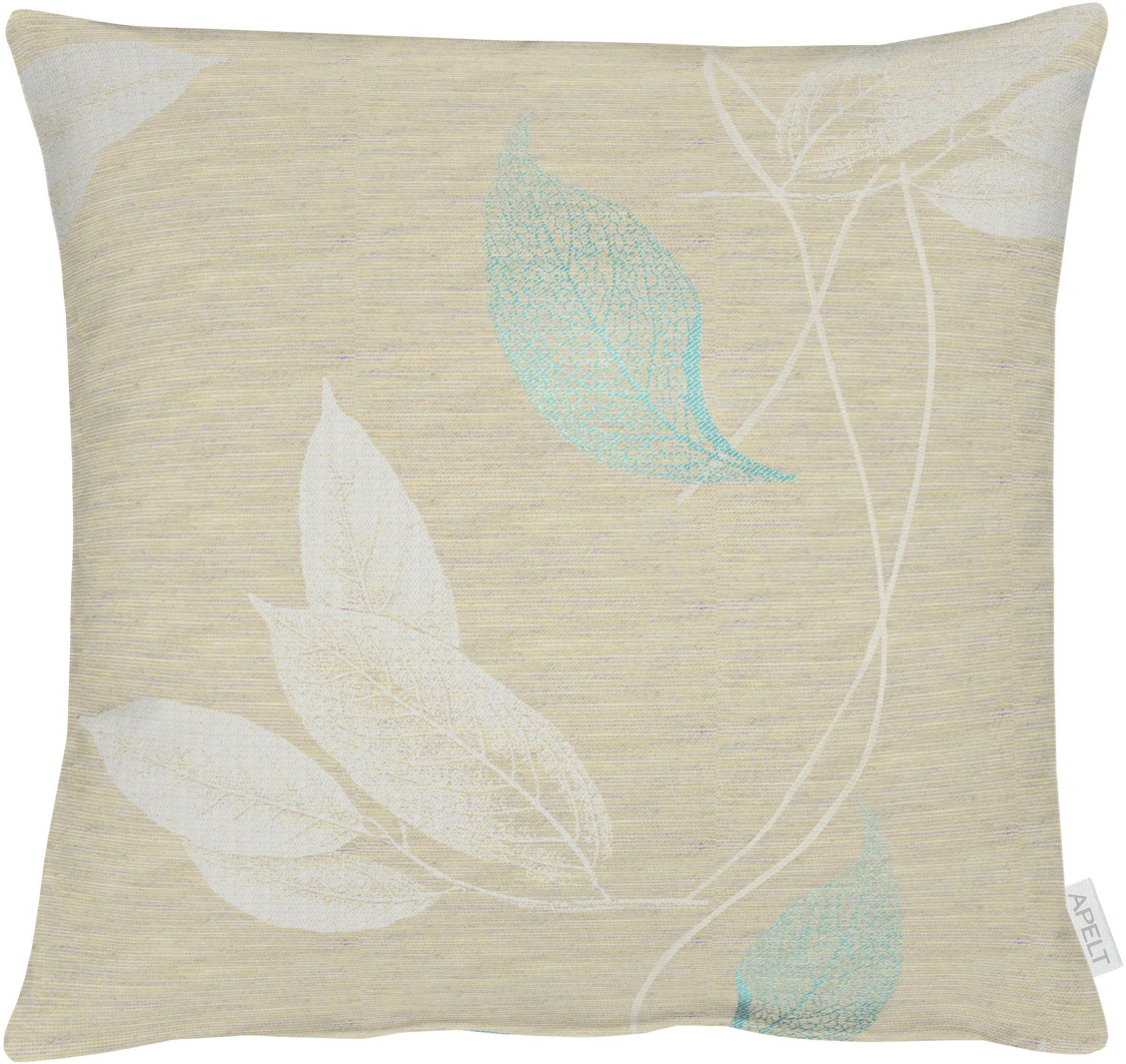 Dekokissen APELT "Valerie" Gr. 2, taupe, türkis, gemustert, B:48cm H:5cm L:48cm, Polyester, Dekokissen_Sitzkissen_Kissenhüllen, Dekokissen, Kissenhülle mit Füllung, 1 Stück