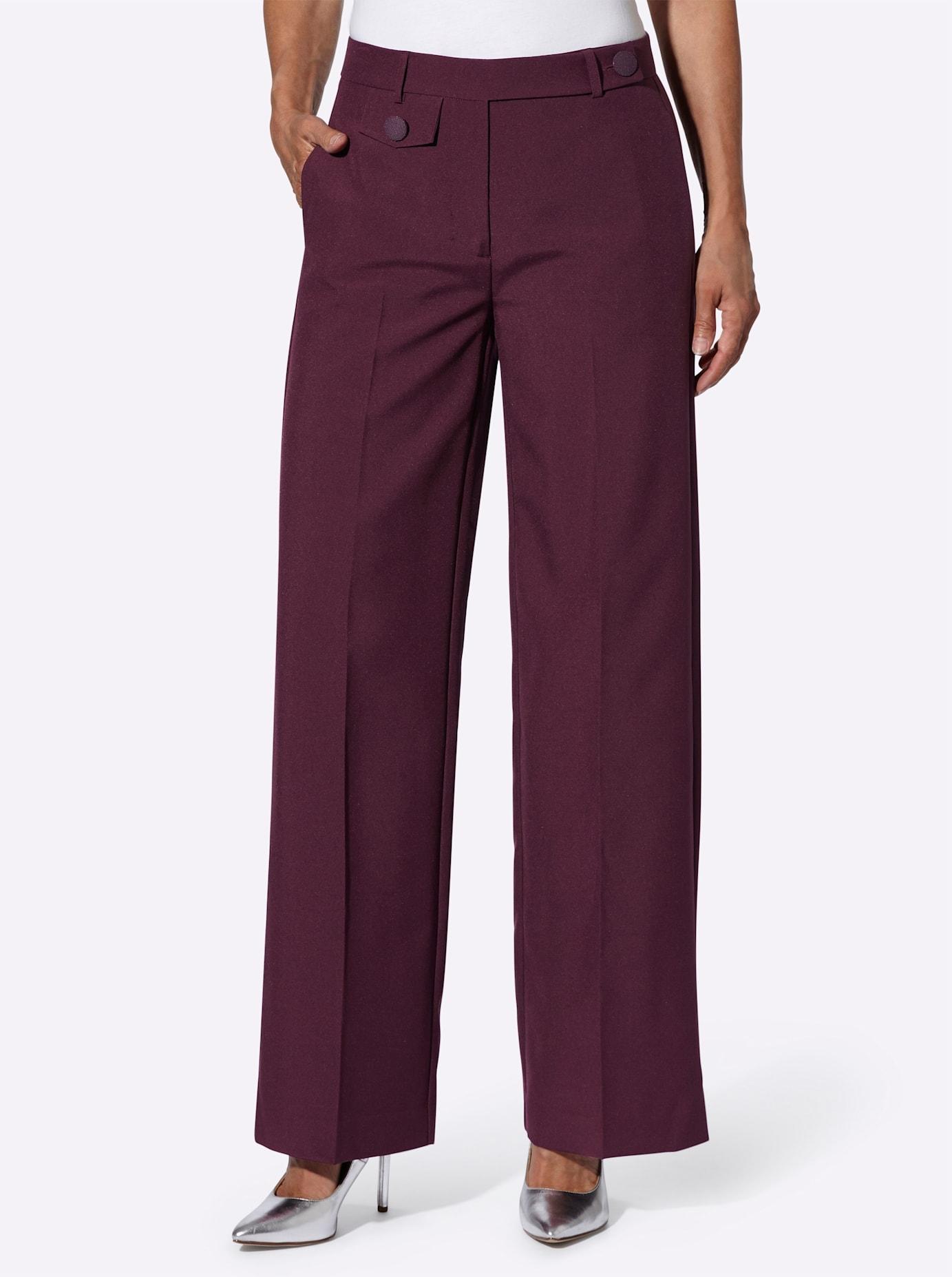 Webhose CLASSIC BASICS, Damen, Gr. 24, Kurzgrößen, rot (burgund), 100% Polyester, unifarben, Hosen Webhose