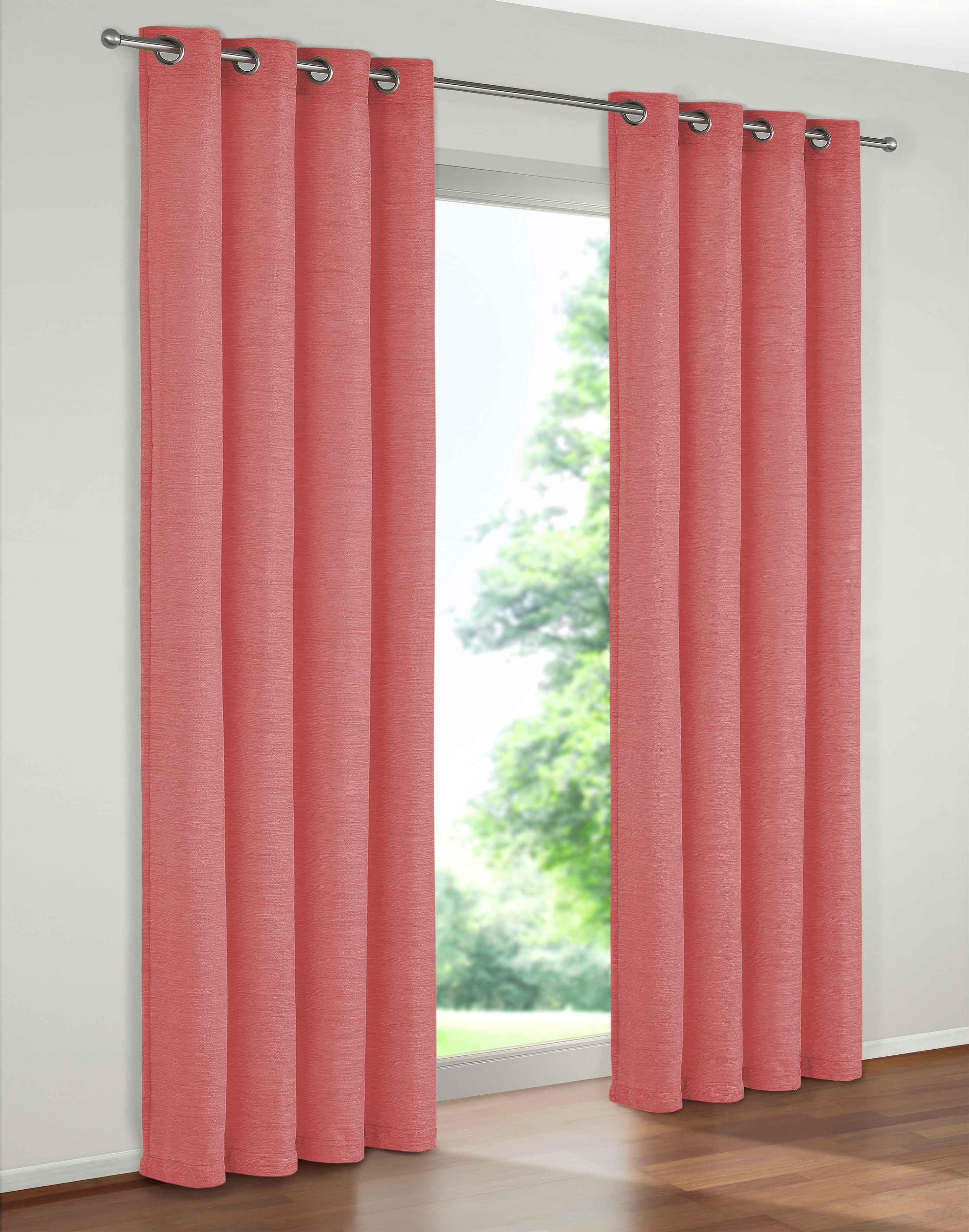 Vorhang WIRTH "B-Holmsund" Gr. 14, rosa, B:270cm H:225cm, Chenille, Polyacryl, Gardinen, Vorhang