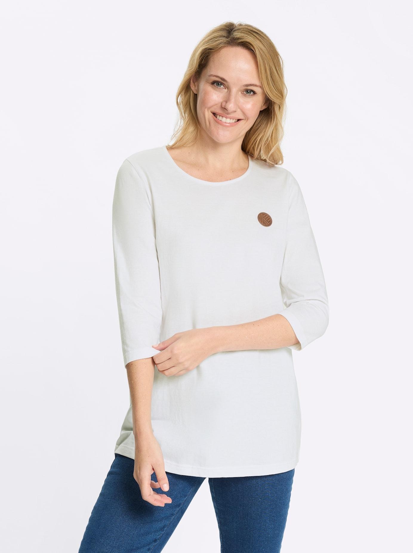 Longshirt CLASSIC BASICS "Longshirt", Damen, Gr. 52, weiß, 100% Baumwolle, unifarben, Rundhals, Shirts Longshirt