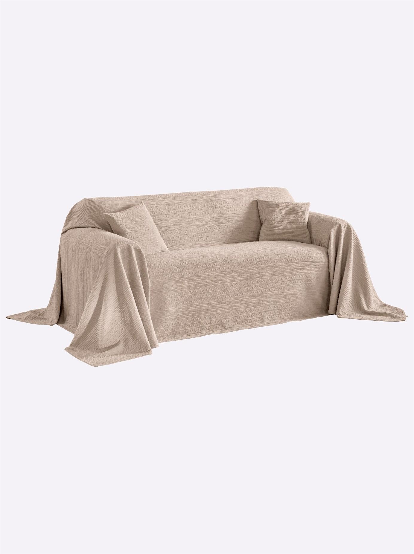 Tagesdecke PEREIRA DA CHUNA Gr. 3, beige, B:250cm L:220cm, 100% Baumwolle, Tagesdecken, Tagesdecke