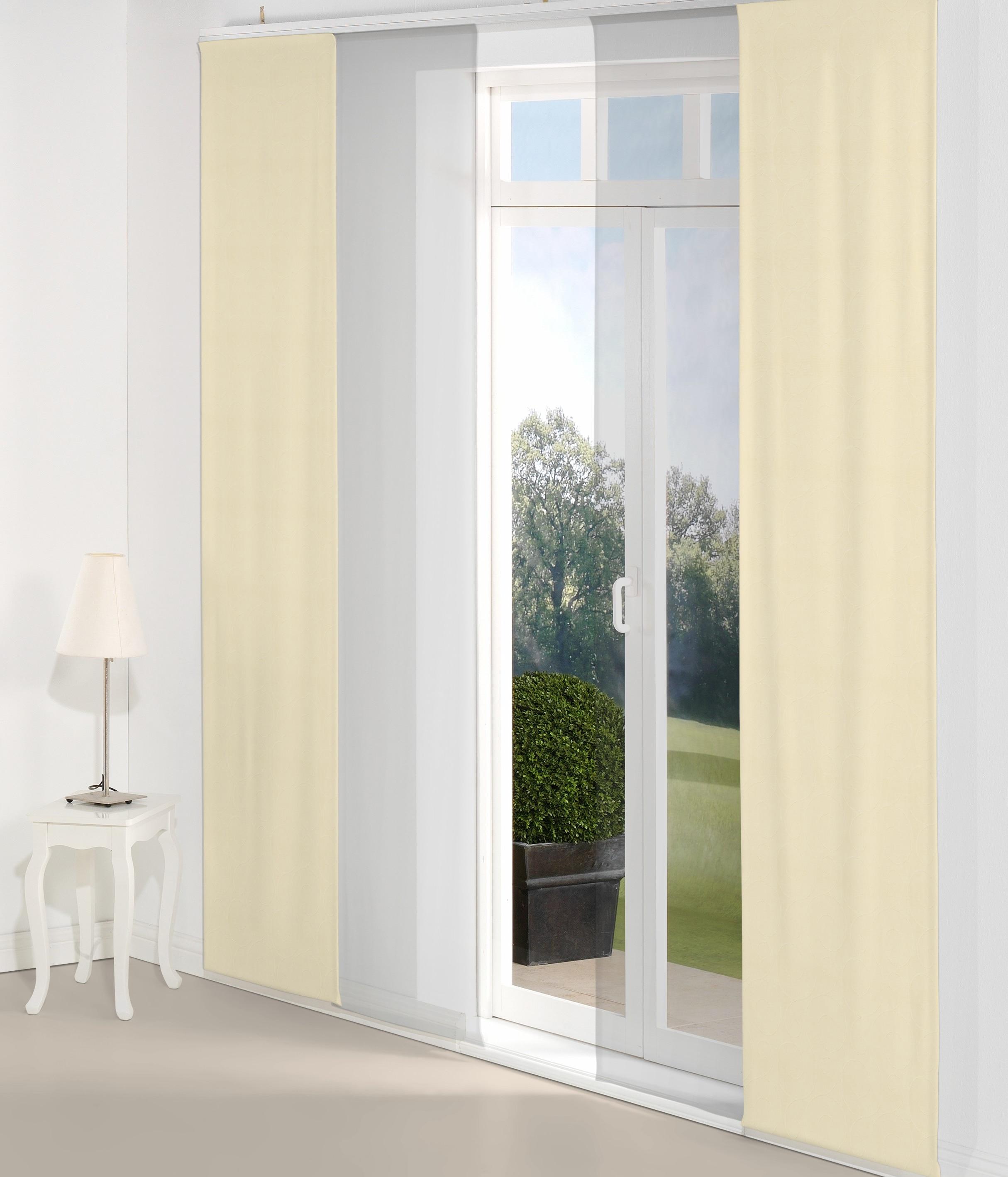 Schiebegardine WIRTH "Neufahrn" Gr. 1, beige, B:60cm H:145cm, Jacquard, Polyacryl, Polyester, Gardinen, Schiebegardine, Inkl. Befestigungszubehör