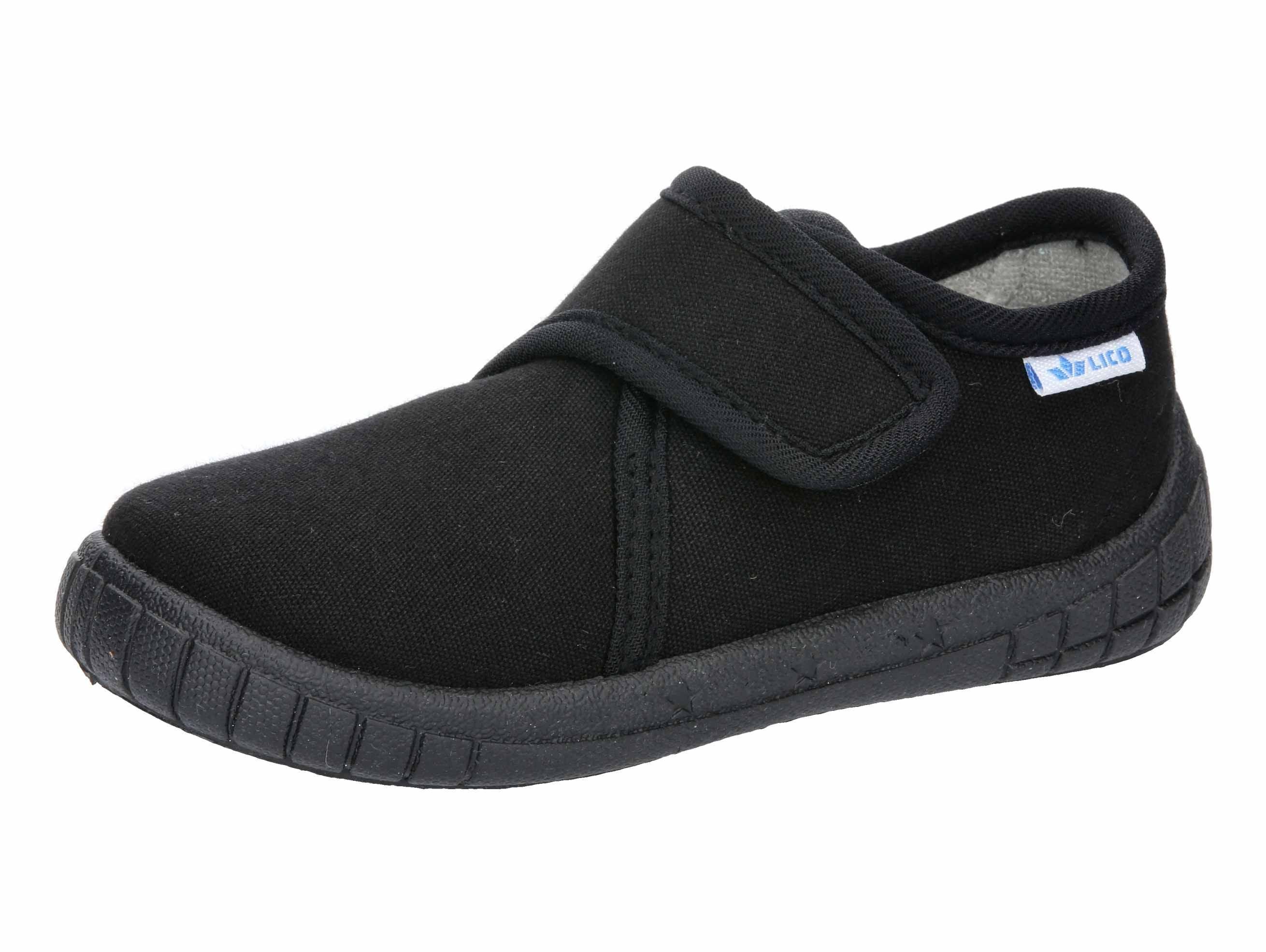 Hausschuh LICO "Hausschuh Cookie Boy", Mädchen, Gr. 34, schwarz, Synthetik, Schuhe Hausschuh