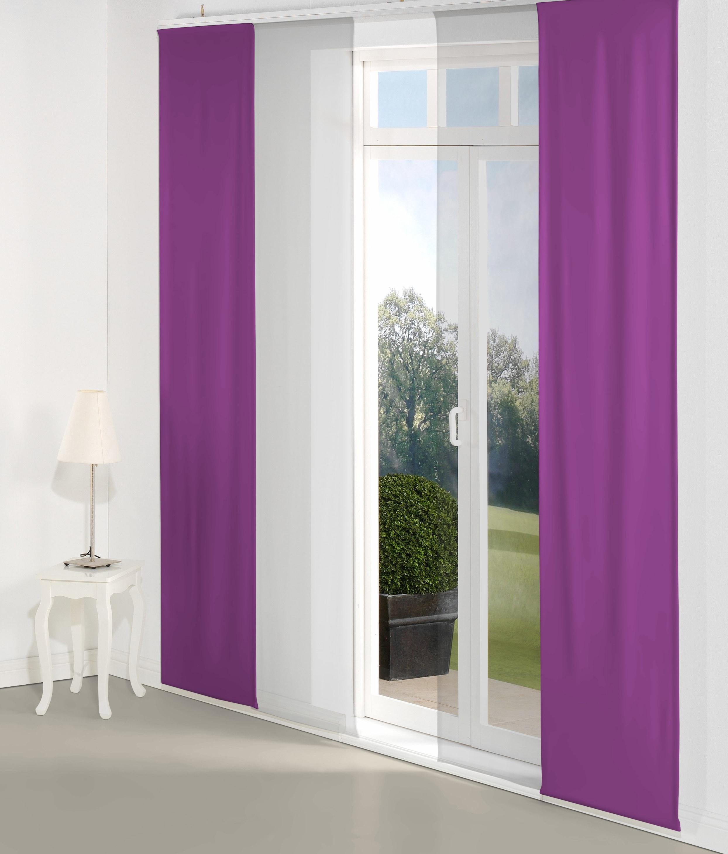 Schiebegardine WIRTH "Dim out" Gr. 3, lila, B:60cm H:225cm, Polyester, Gardinen, Schiebegardine, inkl. Beschwerungsstange