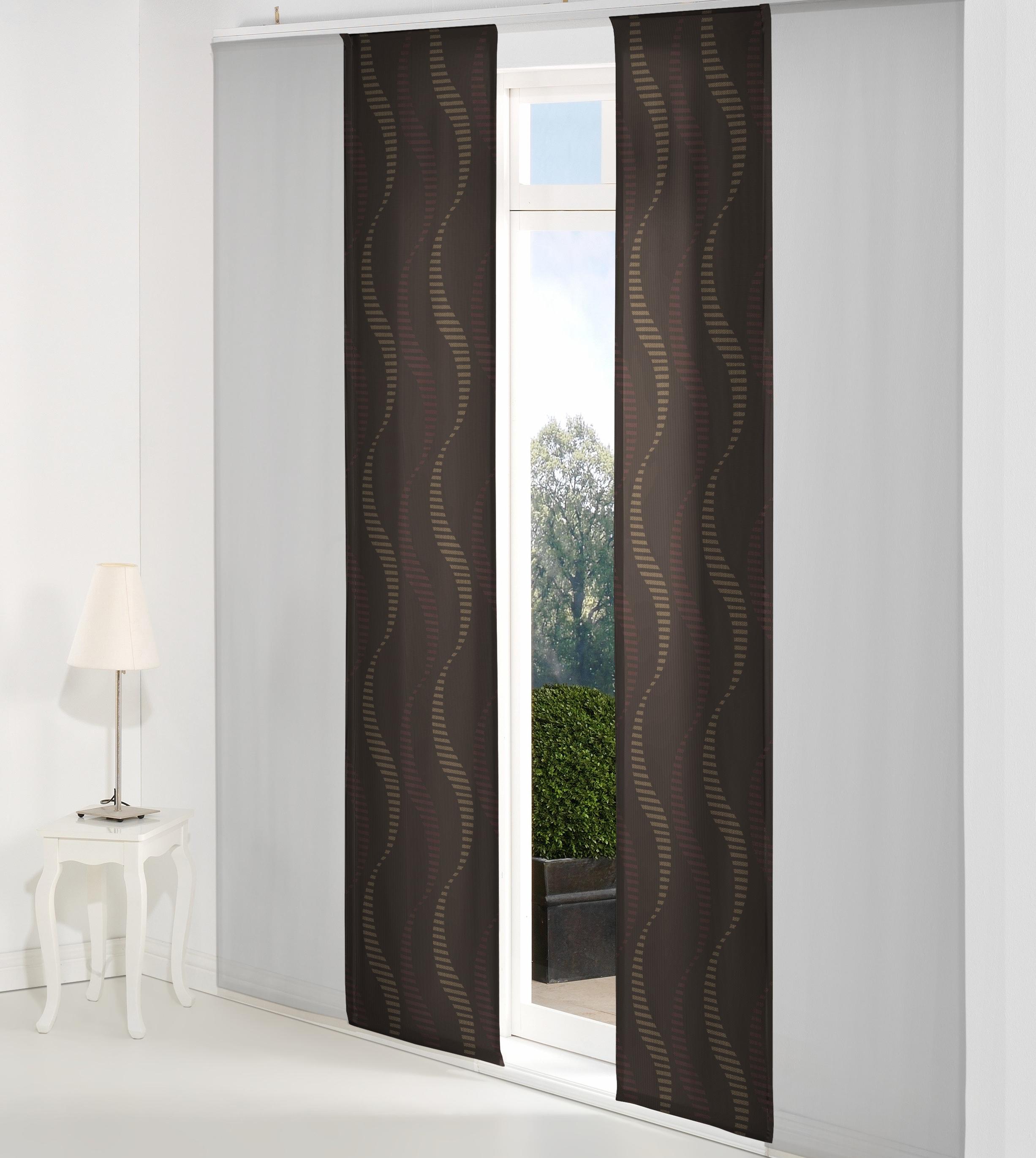 Schiebegardine WIRTH "LUPARA" Gr. 4, braun, B:60cm H:245cm, Jacquard, Baumwolle, Polyester, Gardinen, Schiebegardine, Inkl. Montagezubehör