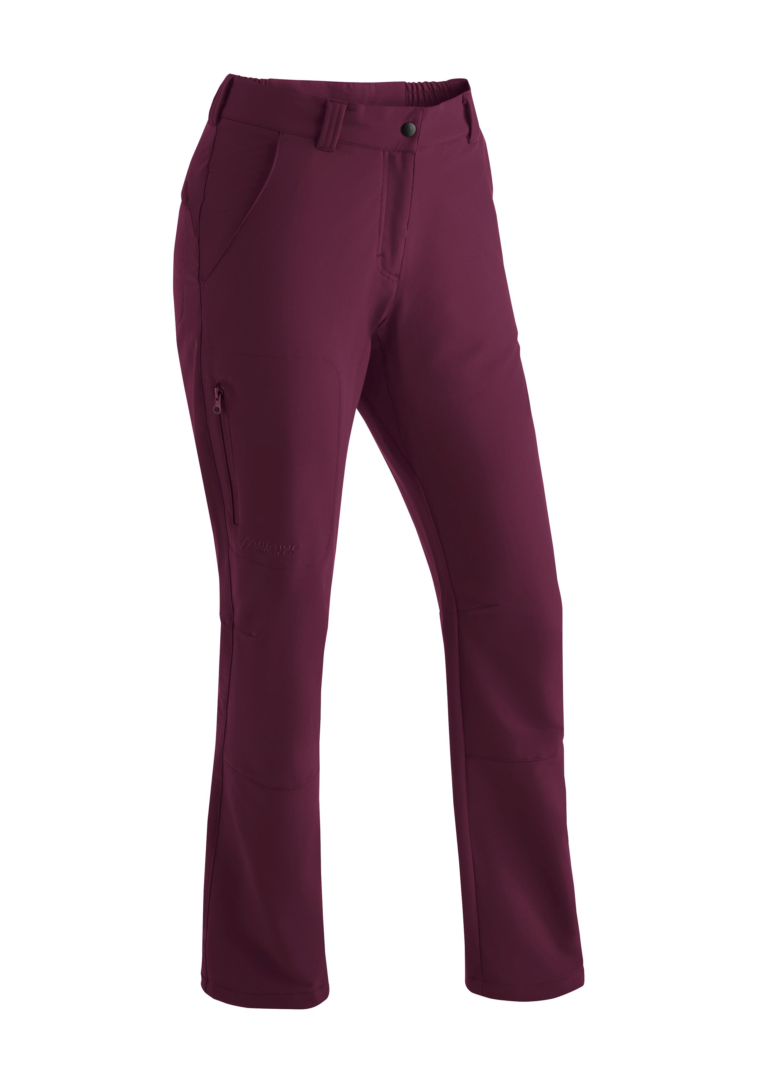 Funktionshose MAIER SPORTS "Helga", Damen, Gr. 17, Kurzgrößen, pink (magenta), 91% Polyester, 9% Elasthan, Hosen Funktionshose, warme Damen Outdoorhose, robuste Wanderhose, Regular Fit