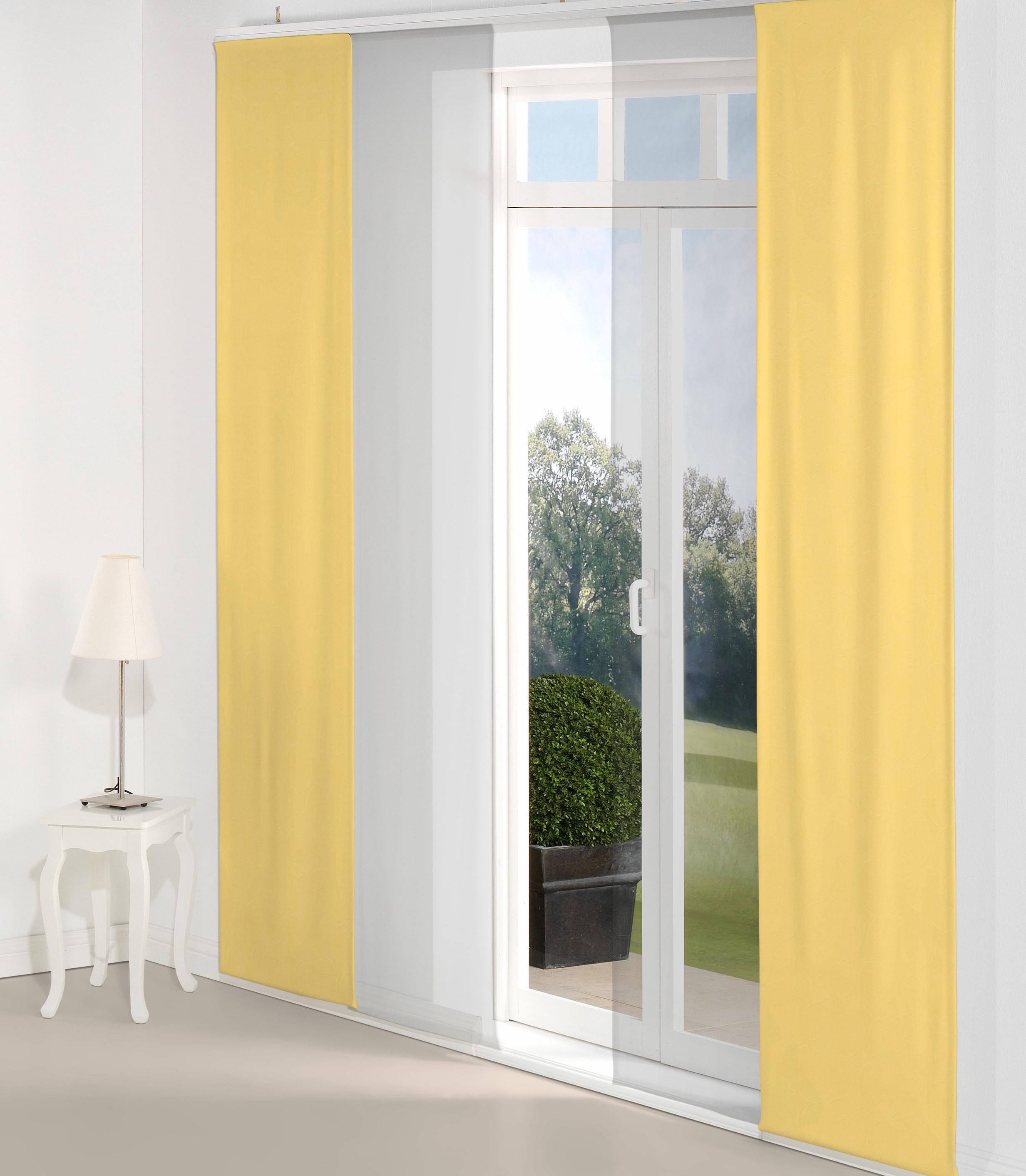 Schiebegardine WIRTH "Neufahrn" Gr. 3, gelb, B:60cm H:225cm, Jacquard, Polyacryl, Polyester, Gardinen, Schiebegardine, Inkl. Befestigungszubehör