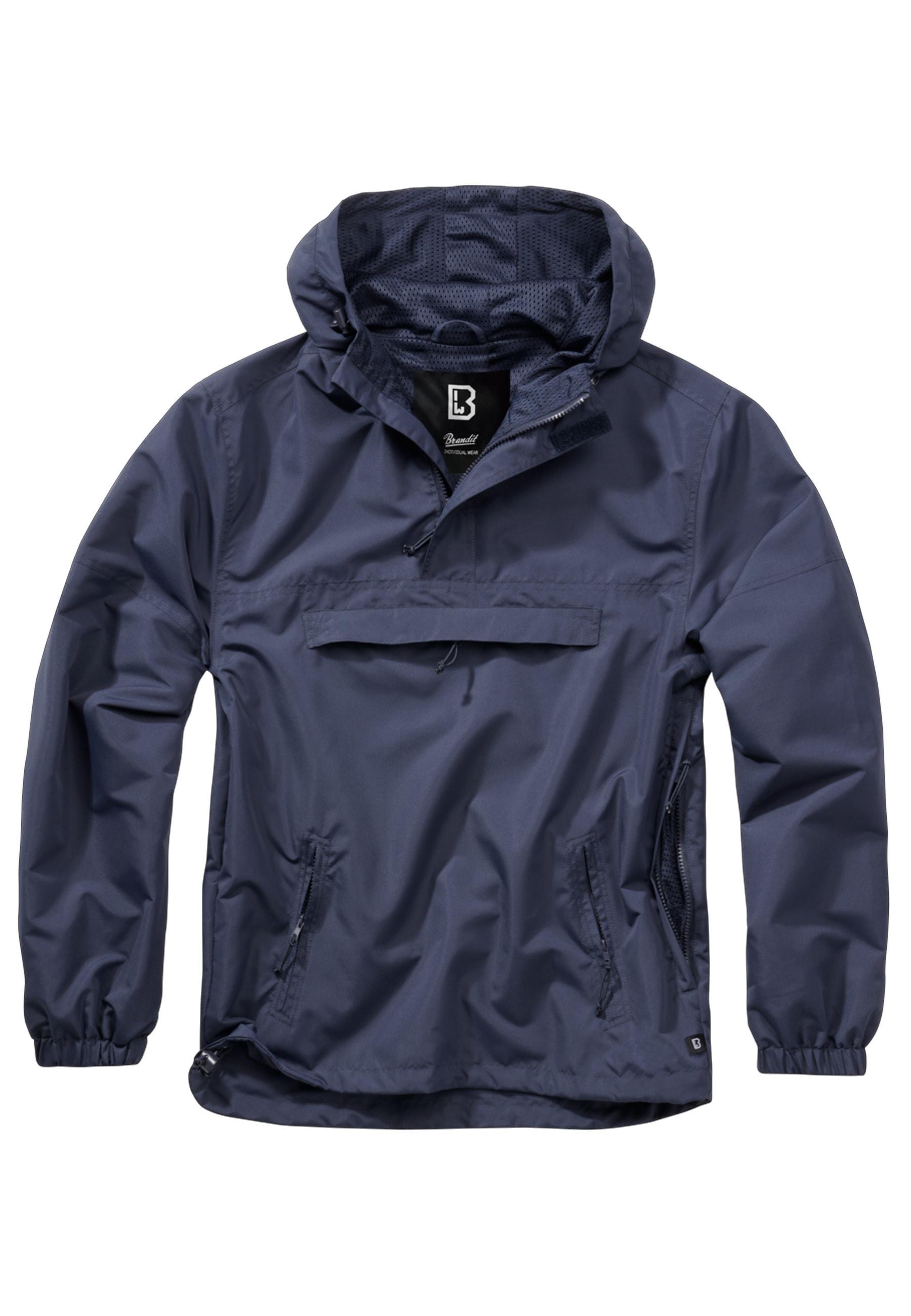 Allwetterjacke Brandit "Brandit Herren Summer Pull Over Jacket", Herren, Gr. 3XL, Navy, 100% Polyester, Mehrfarbig, Normal, Ohne Ausschnitt, Jacken