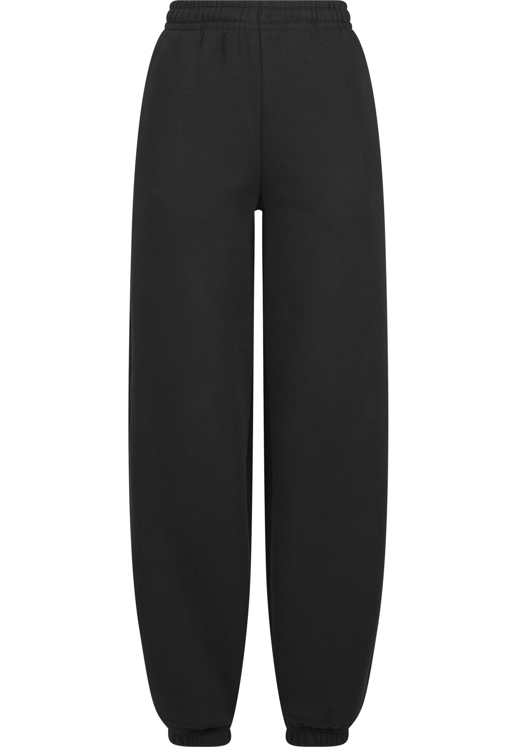 Jogginghose Urban Classics "Urban Classics Ladies Fluffy Sweatpants", Damen, Gr. L, Us-GrößEn, Schwarz, 70% Baumwolle, 30% Polyester, Unifarben, Loose Fit, Hosen Jogginghose