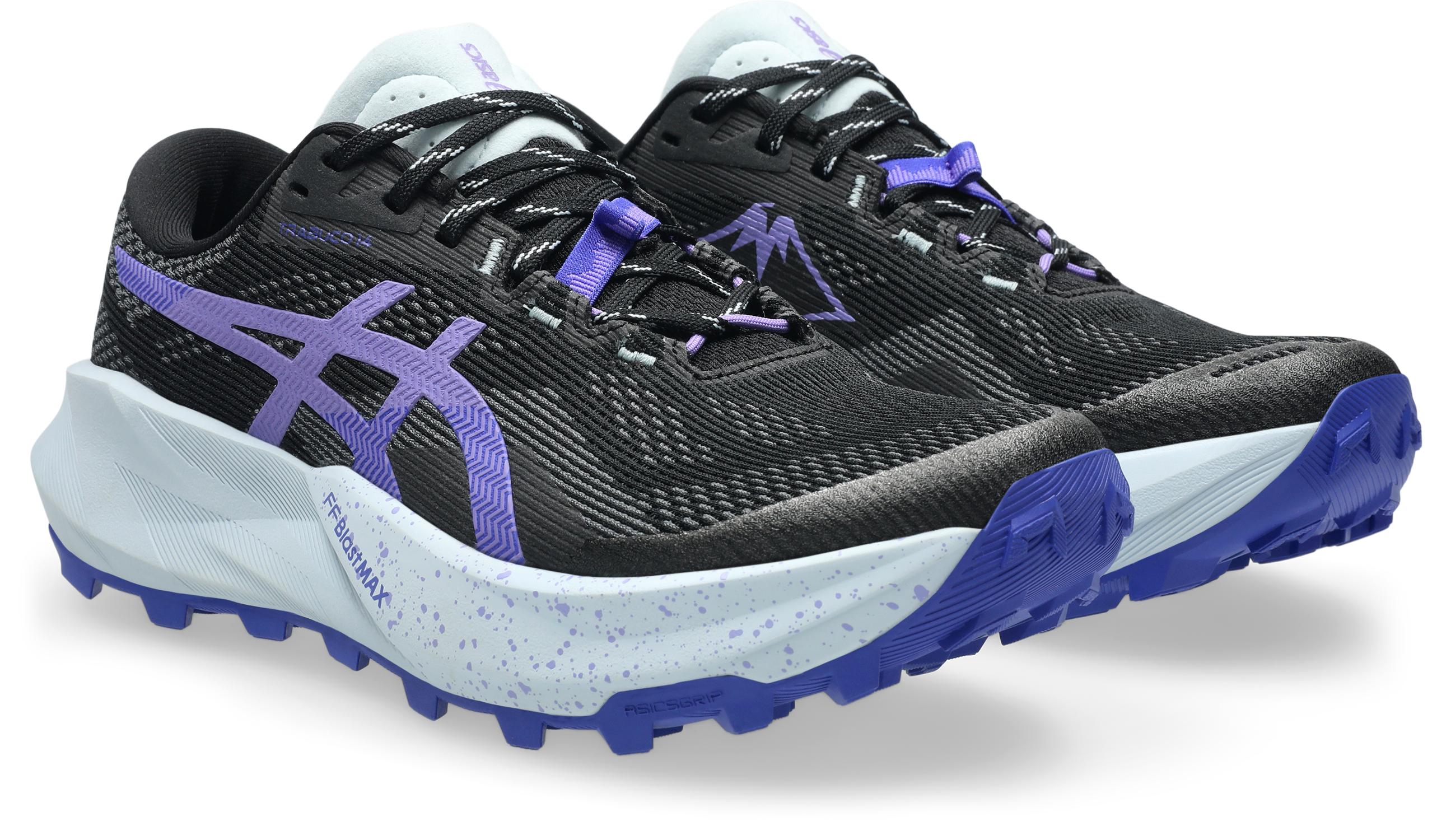 Trailrunningschuh Asics "Trabuco 14", Damen, Gr. 40, Schwarz, Amethyst, Synthetik, Schuhe