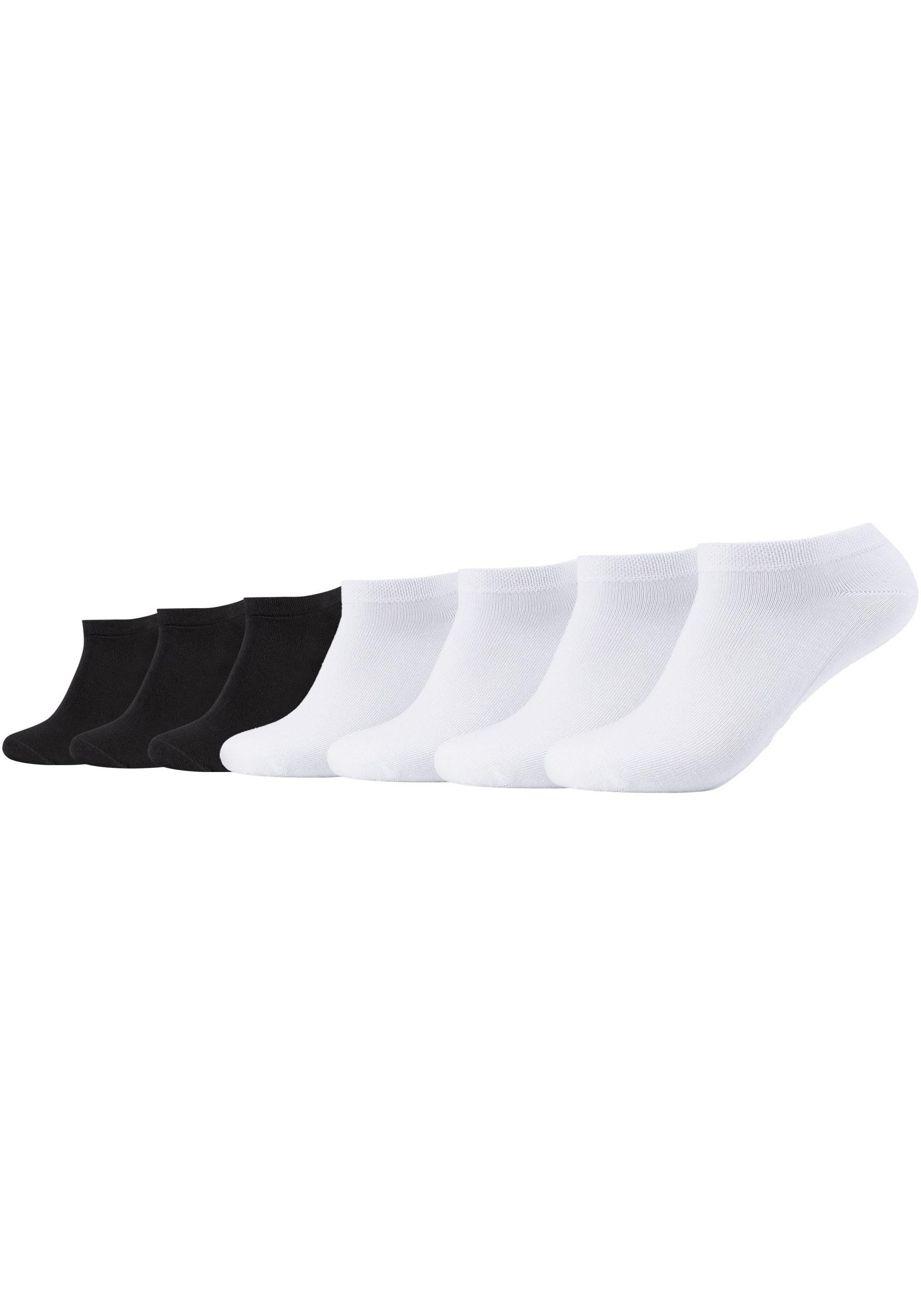 Sneakersocken Camano "Ca-Soft", Herren, Gr. 39-42, Schwarz-Weiß (Weiß, Schwarz), Baumwollmischung, Unifarben, Normal, Socken Sneakersocken, Mit Weichem Komfortbund Ohne DrüCkende NäHte