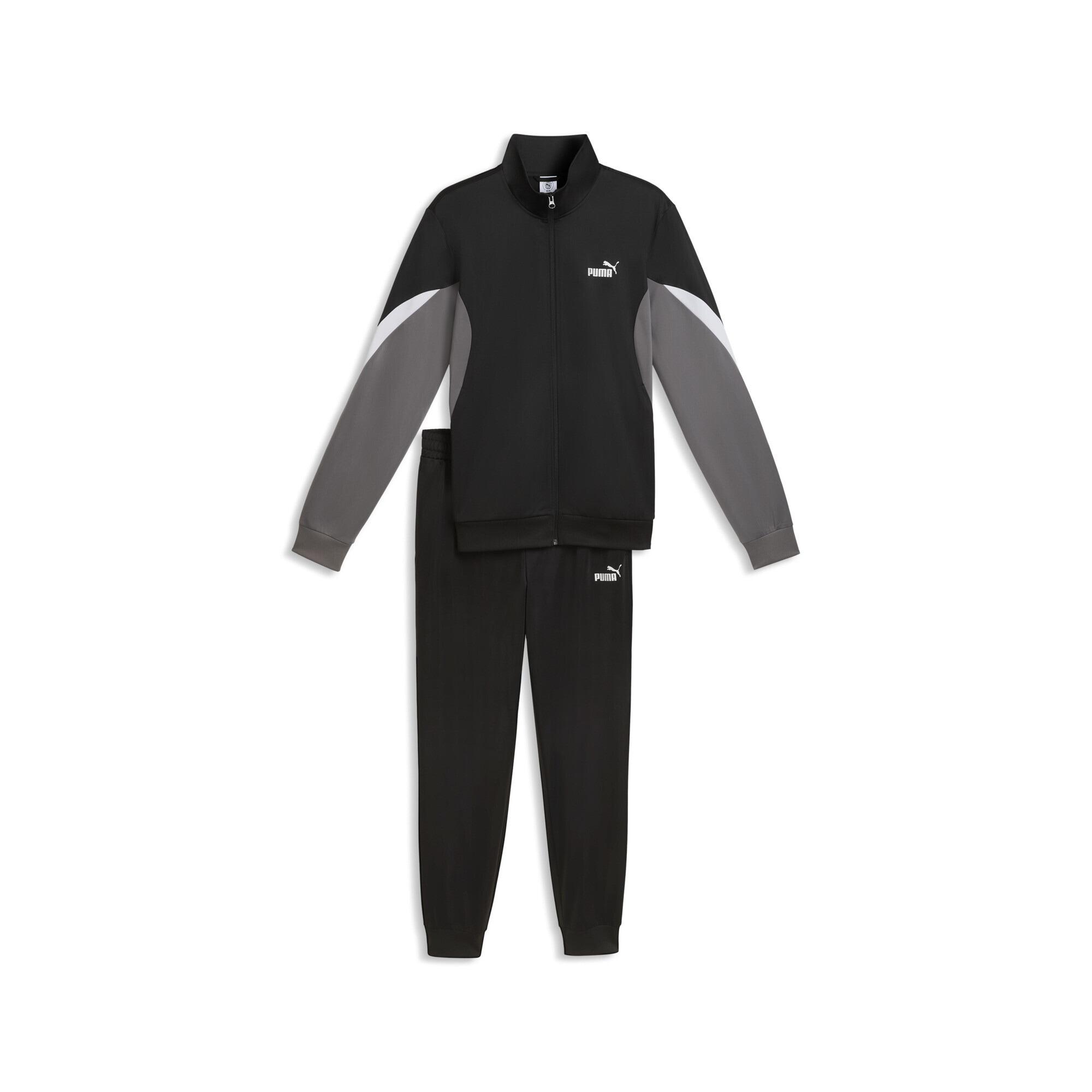 Jogginganzug Puma "Essentials Block Trainingsanzug Herren", Herren, Gr. Xxl, Schwarz, Obermaterial: 100% Polyester. Taschenfutter: 100% Polyester. Rippe: 98% Polyester, 2% Elasthan, SportanzüGe Jogginganzug