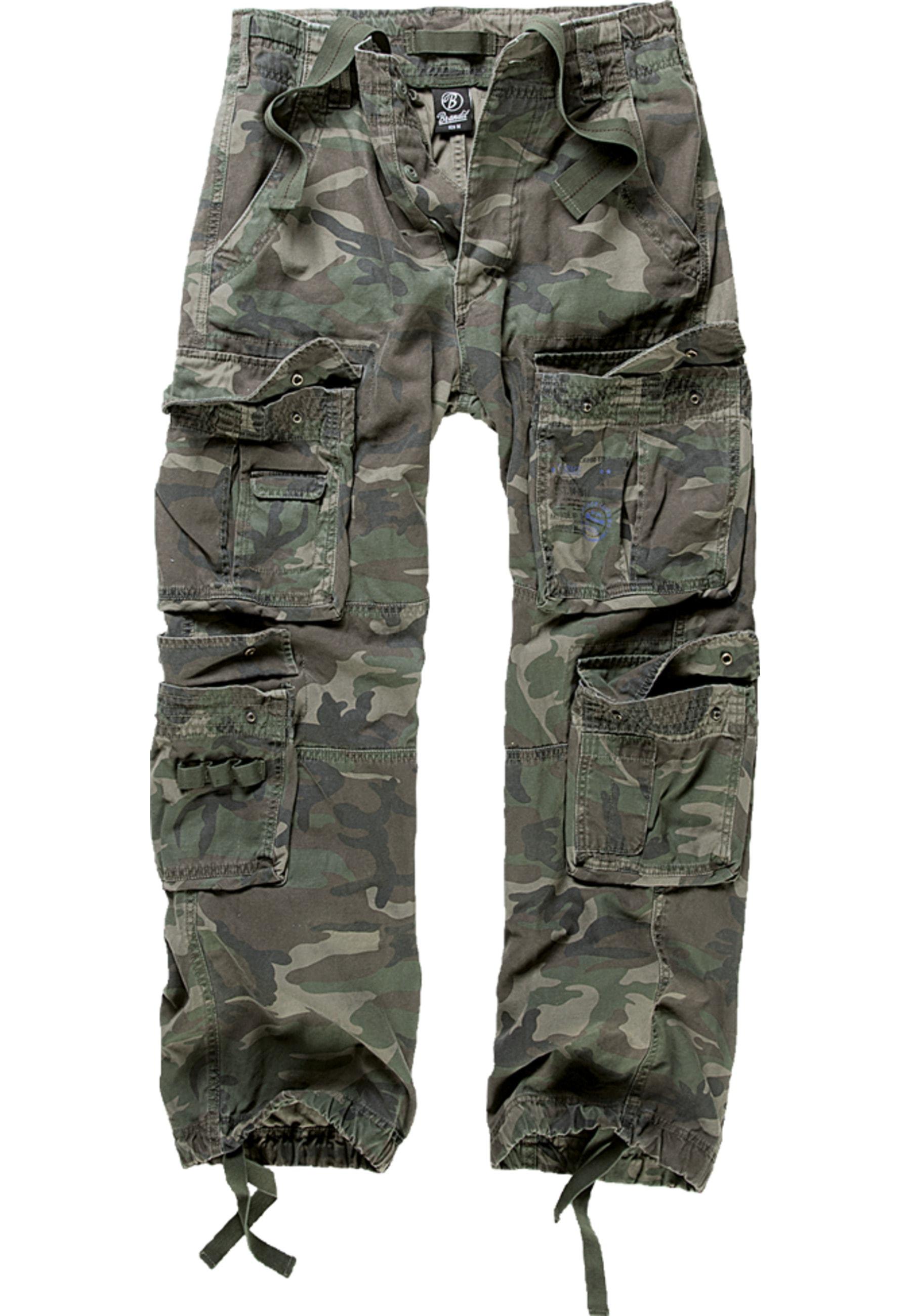 Cargohose Brandit "Brandit Herren Vintage Cargo Pants", Herren, Gr. 5XL, Us-GrößEn, Olive Camouflage, 100% Baumwolle, Loose Fit, Hosen Cargohose