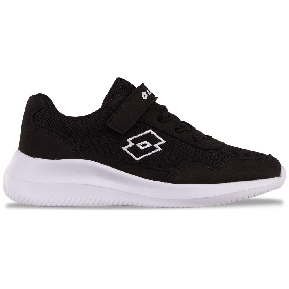 Sneaker Lotto, Kinder, Gr. 25, Schwarz-Weiß (Schwarz, Weiß), Kunstfaser, Synthetik, Mesh, Schuhe Sneaker, - In KinderfußGerechter Passform