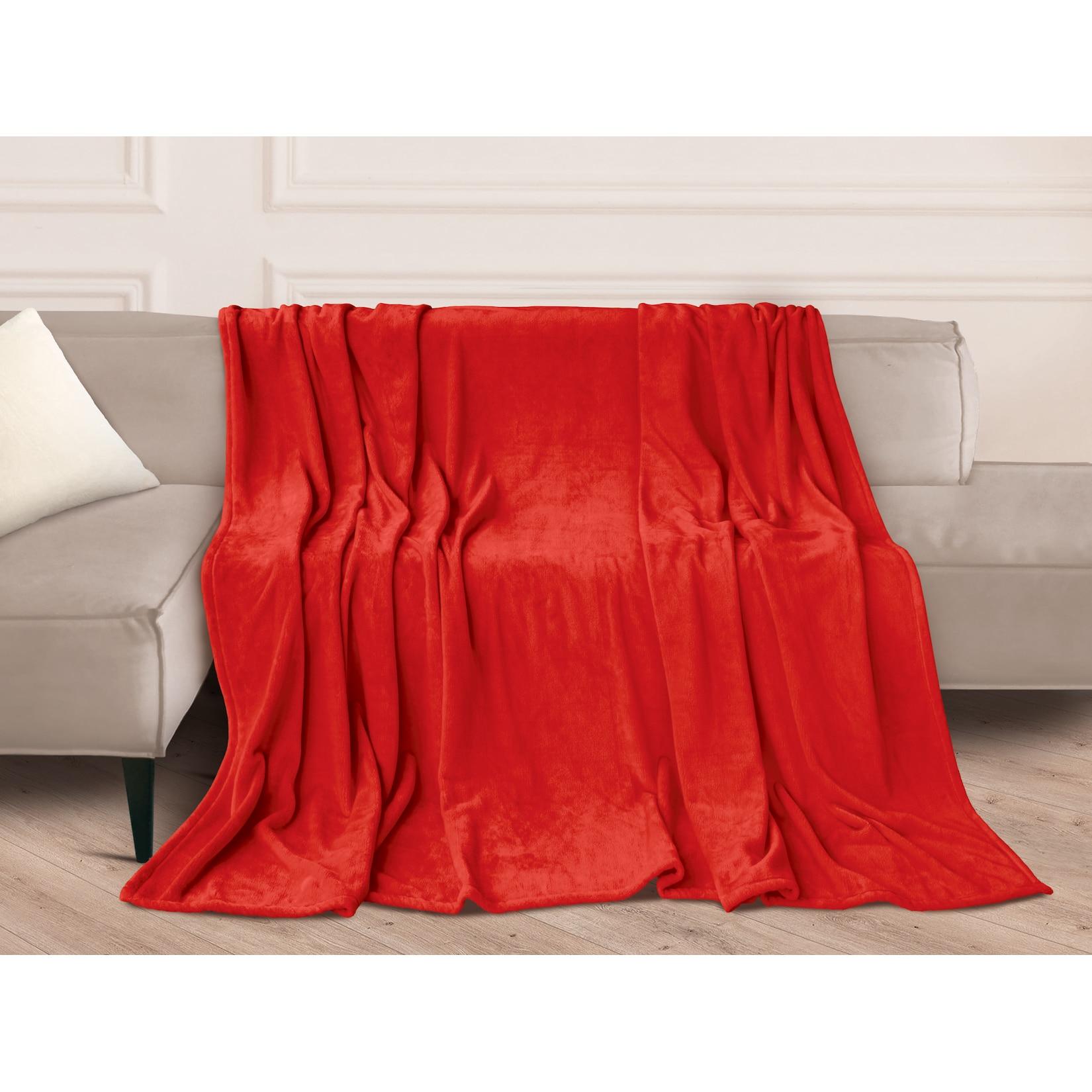 Dekor XXL-Wohndecke, rot uni