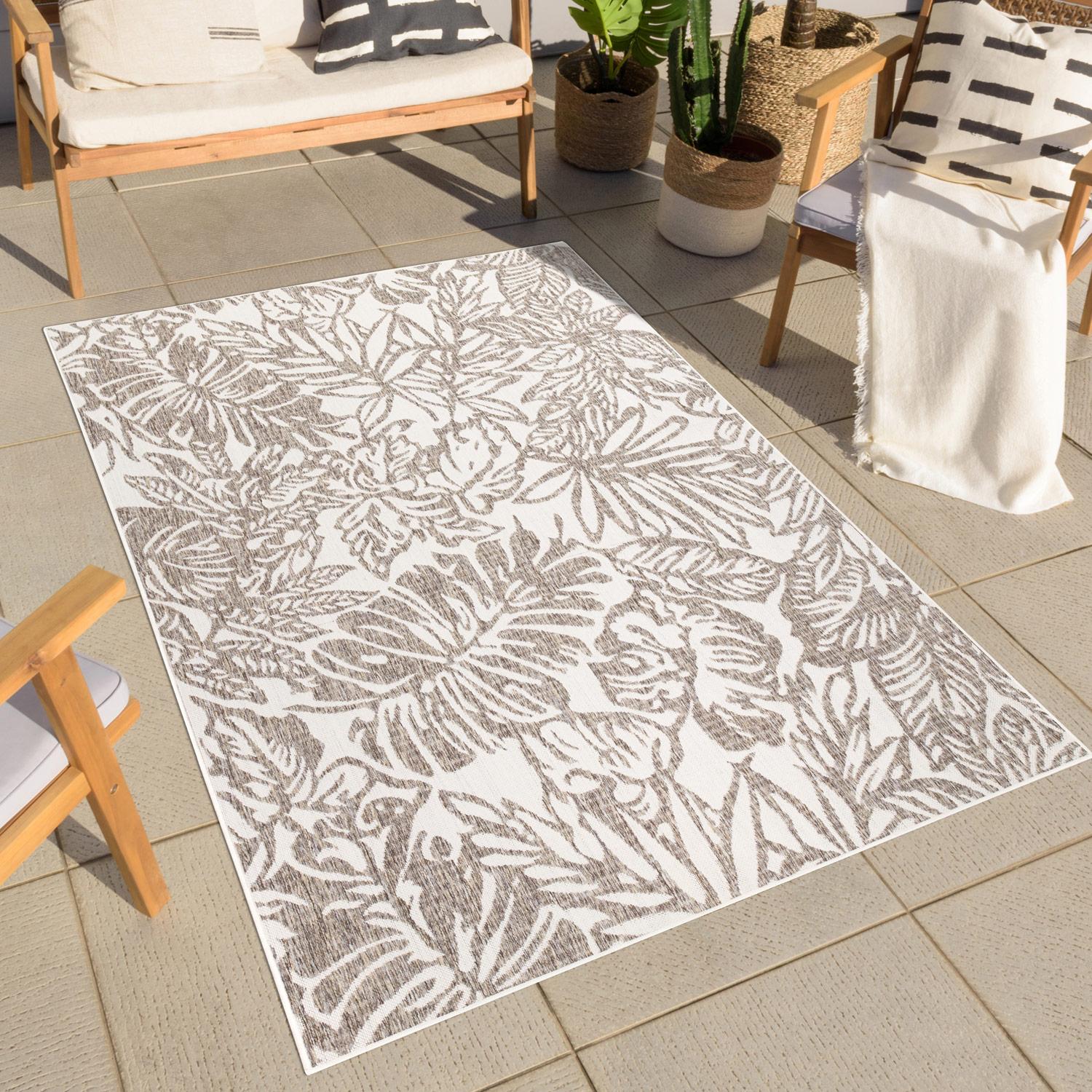 Outdoorteppich CARPET CITY "Outdoor 469", beige, B:280cm H:5mm L:380cm, Polypropylen, Teppiche, Outdoorteppich, Läufer, UV-beständig, Flachgewebe, auch quadratisch, In- und Outdoor