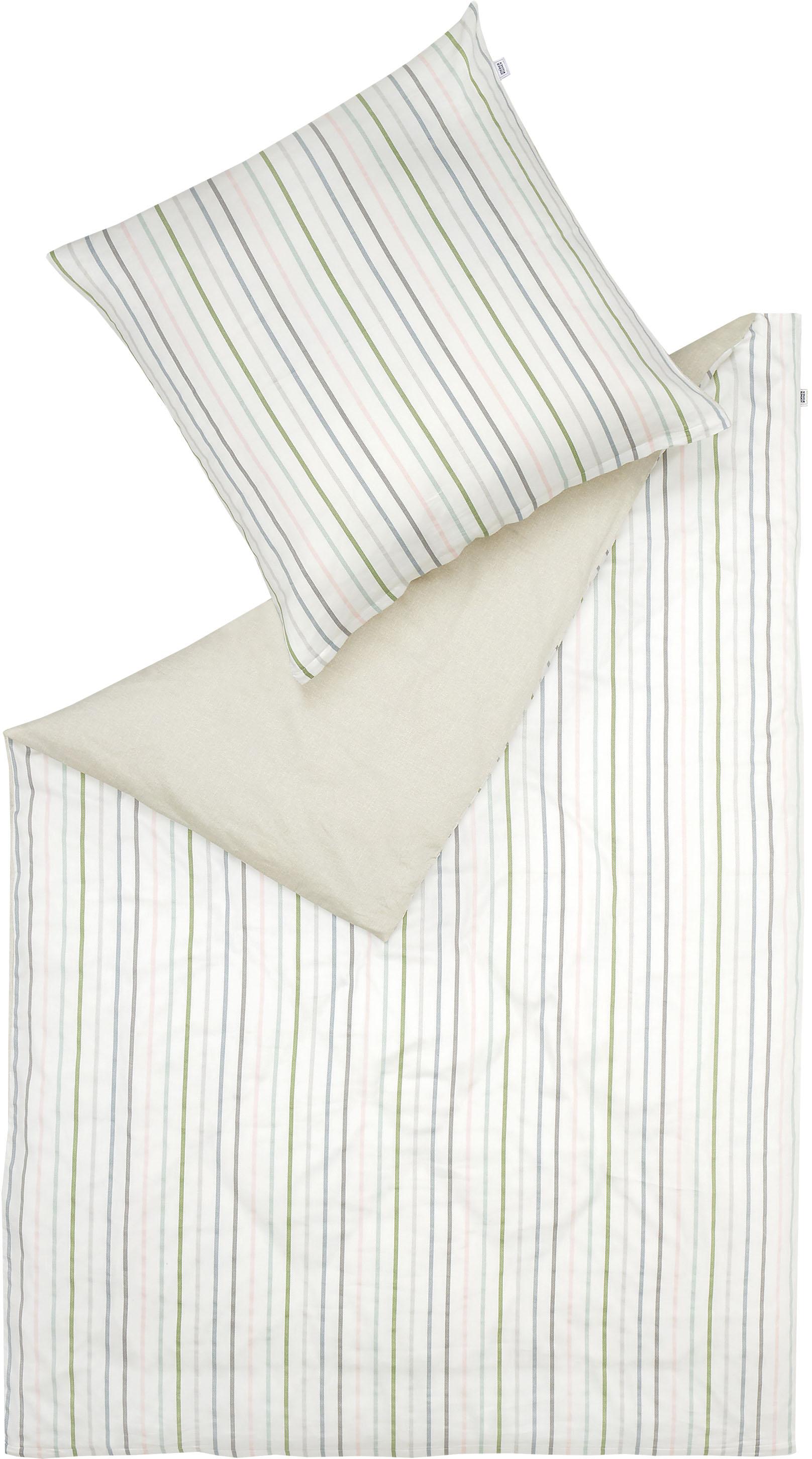 Bettwäsche "Happy", bunt (multi), B/L: 140cm x 200cm, 1 Stk., 1 Stk., Satin, B/L: 70cm x 90cm, 2 Stk., Satin, Obermaterial: 100% Baumwolle, SCHÖNER WOHNEN-KOLLEKTION, Bettwäsche, Bettwäsche, Satin Qualität