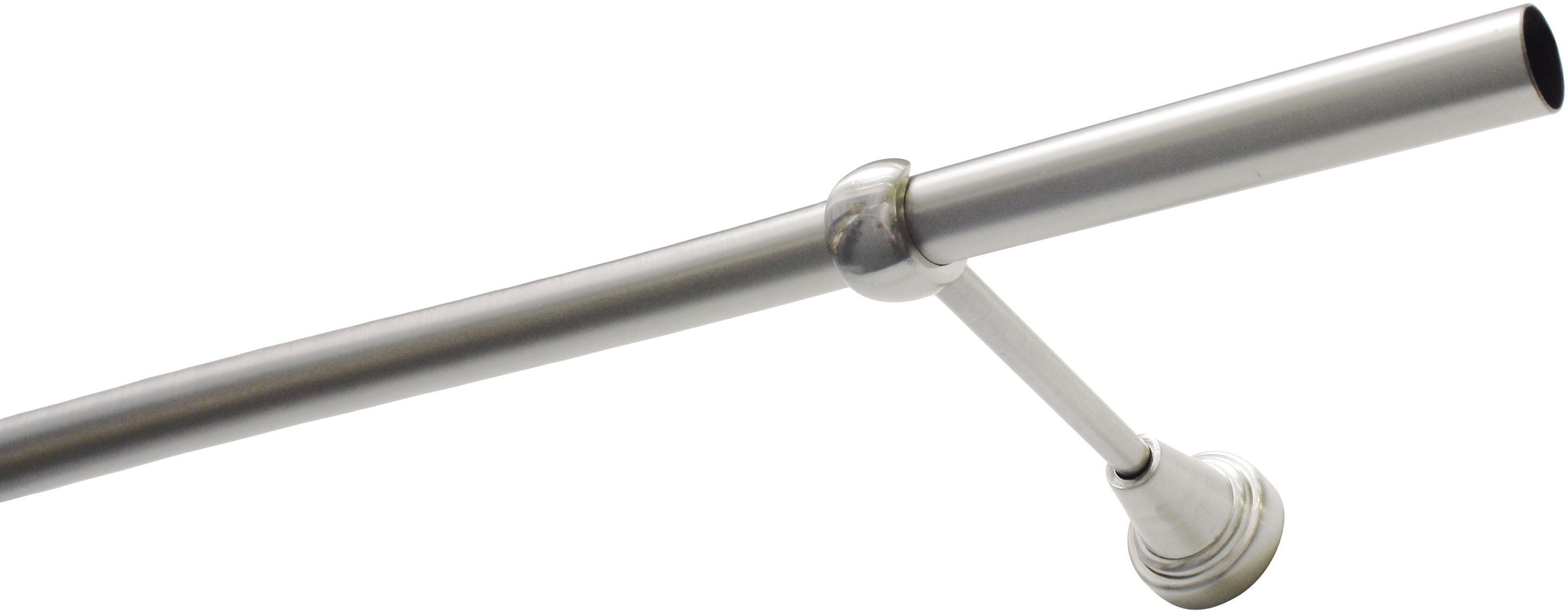 Gardinenstange GARDINIA "Set Metall" Gr. 1, silber (edelstahlfarben), L:160cm Ø:19mm, Metall, Gardinenstangen, Gardinenstange, 1-Lauf