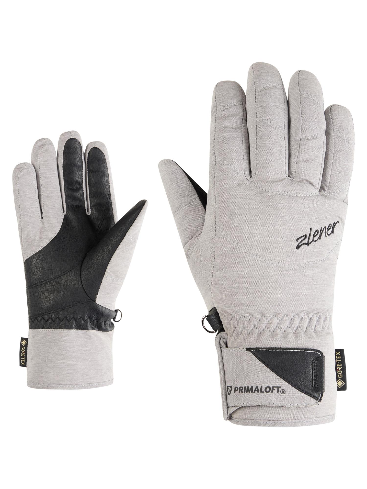 Skihandschuhe ZIENER "KLENN-Z GTX PR glove lady", Damen, Gr. 7.5, light mélange, Materialmix, Handschuhe Skihandschuhe