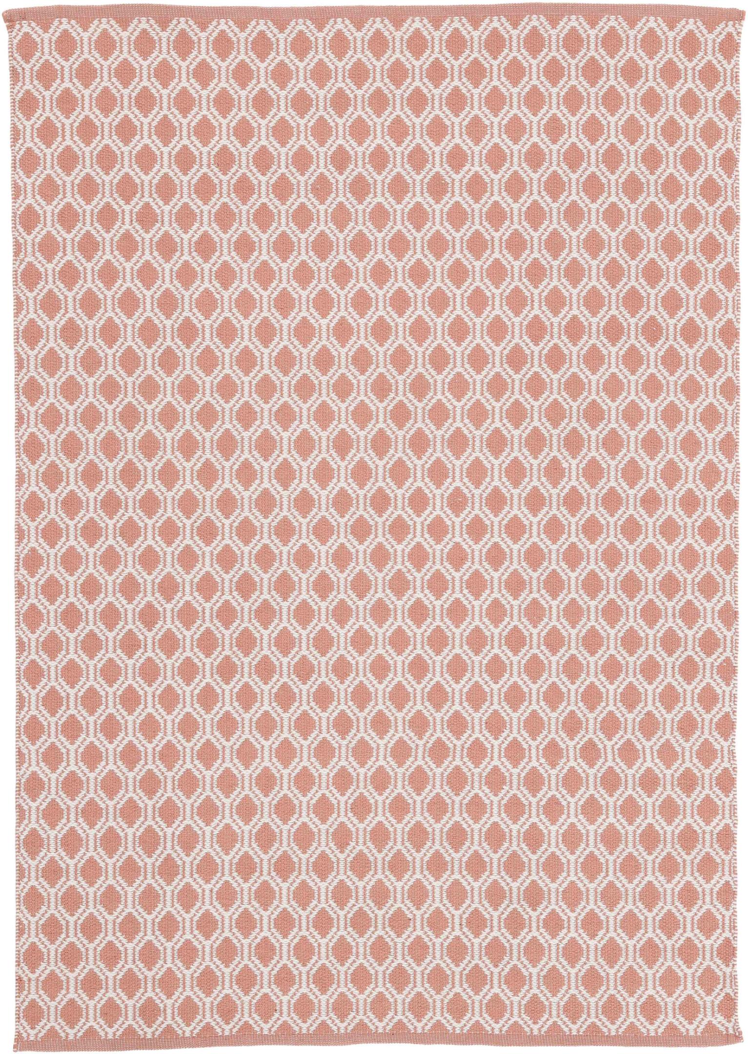 Teppich CARPETFINE "Frida 204", rosa, B:200cm H:7mm L:290cm, Polyester, Teppiche, Teppich, Wendeteppich, 100% recyceltem Material (PET), Flachgewebe, Sisal Optik