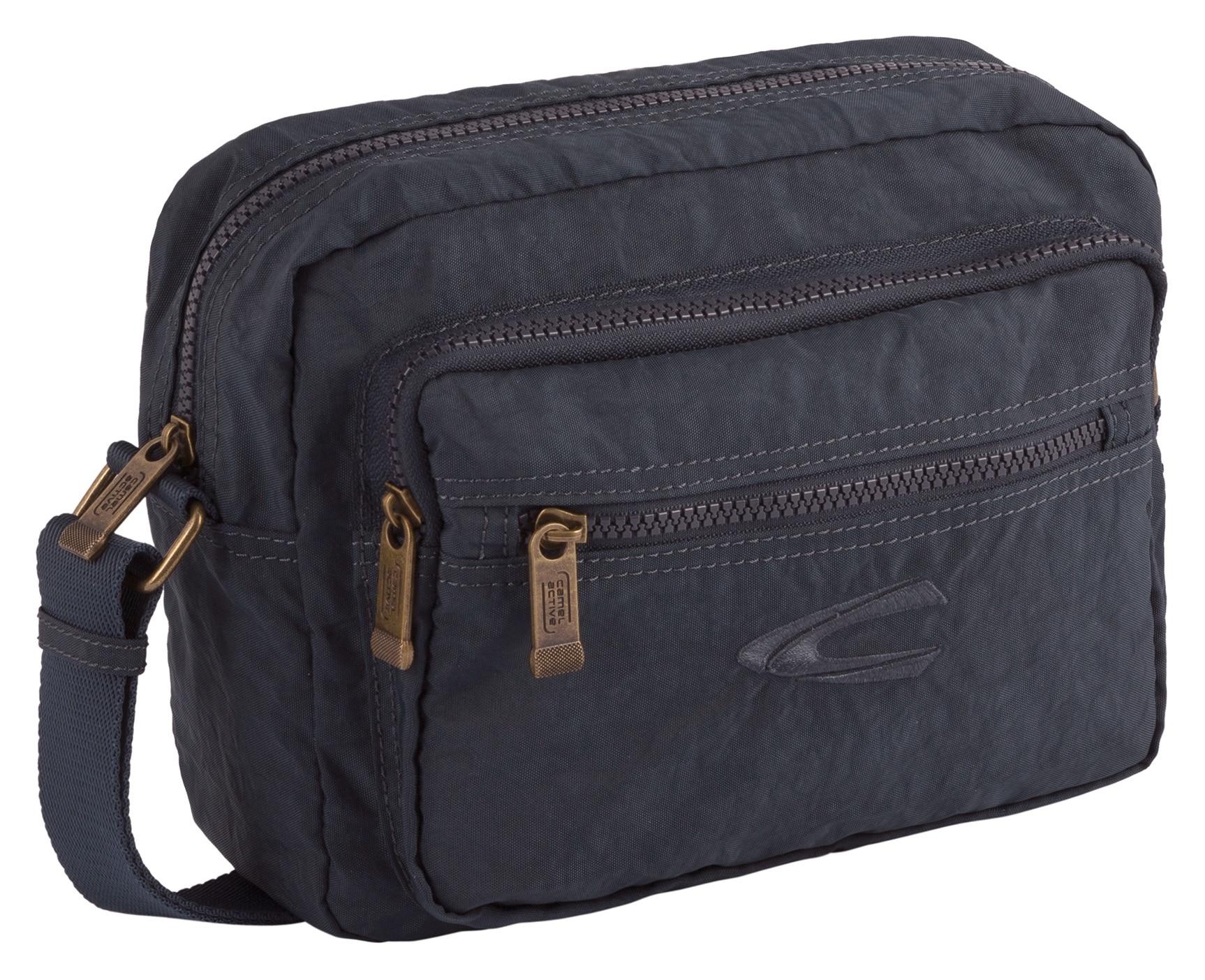 UmhäNgetasche Camel Active "Journey", Herren, Gr. B/H/T: 23Cm X 19Cm X 12Cm, Blau, Polyester, Aufgeraut, Bestickt, Clean, Unifarben, Taschen UmhäNgetasche, Aus Leichtem Robusten Nylon, Funktional Perfekt FüR Alle Lebenslagen