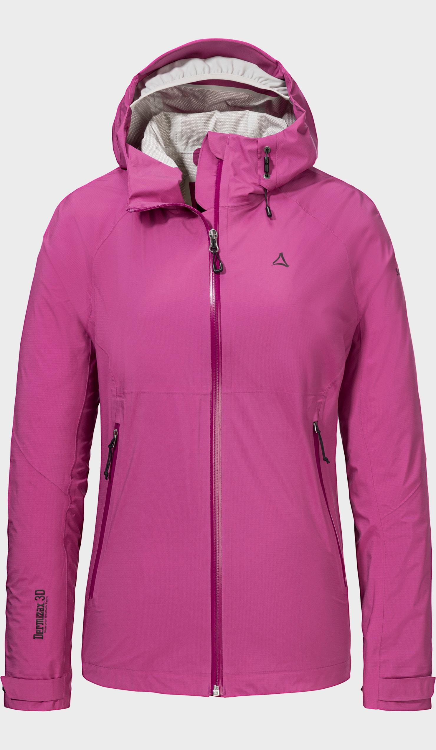 Outdoorjacke SchÖFfel "2.5L 3D Jacket Vistdal L", Damen, Gr. 46, 3305, Pink, Oberstoff: 100% Nylon. (Membran: Polyurethan), Regular Fit, Hoch Geschlossener Ausschnitt, Jacken Outdoorjacke