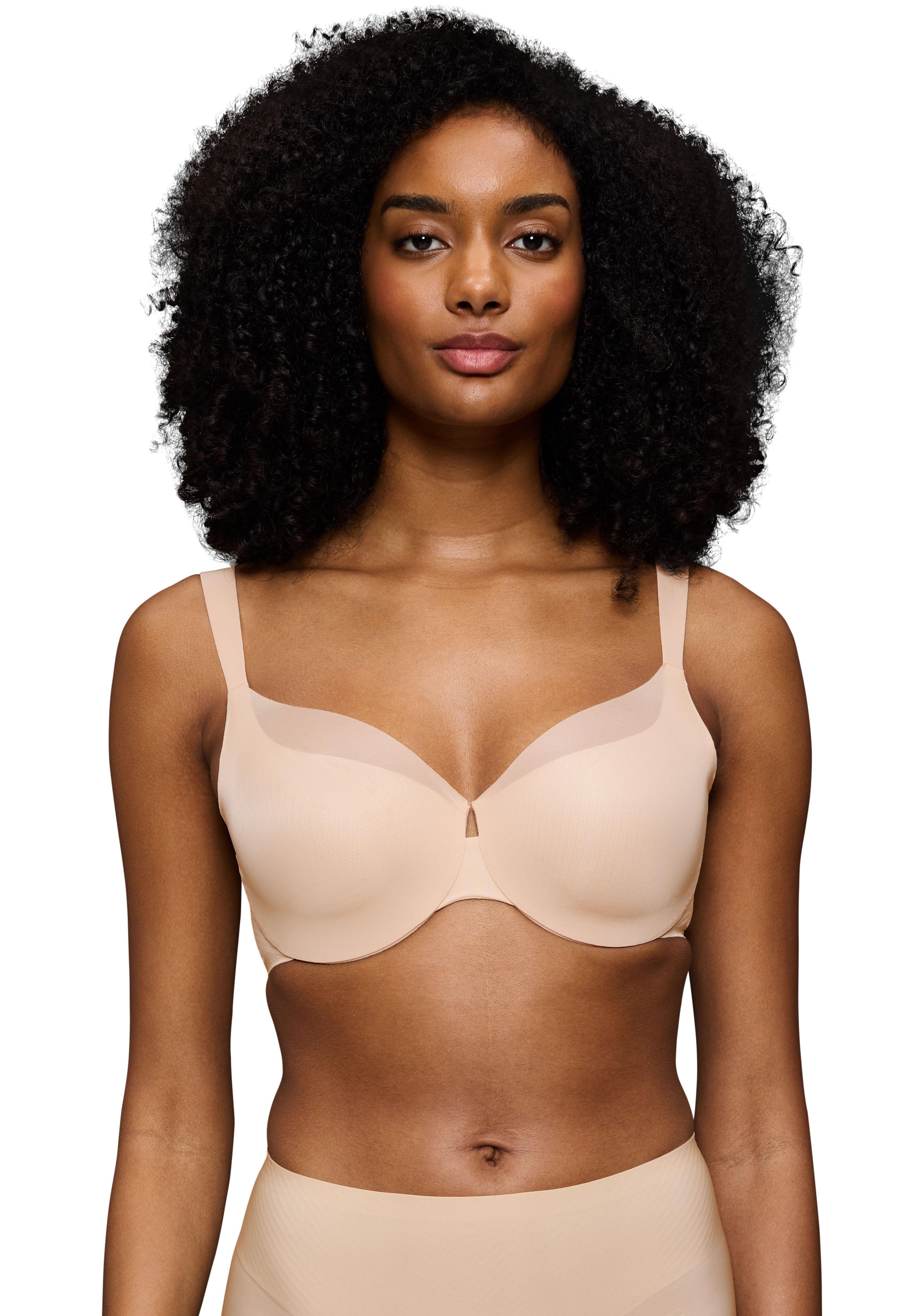 Minimizer-Bh Triumph "Body Make-Up Illusion Curve", Damen, Gr. 85, Cup F, Beige, Microtouch, Obermaterial: 80% Polyamid, 20% Polyester, Basic, Bhs Minimizer-Bh, Verkleinert Die Brust Optisch, Breite TräGer, Formend, Weich