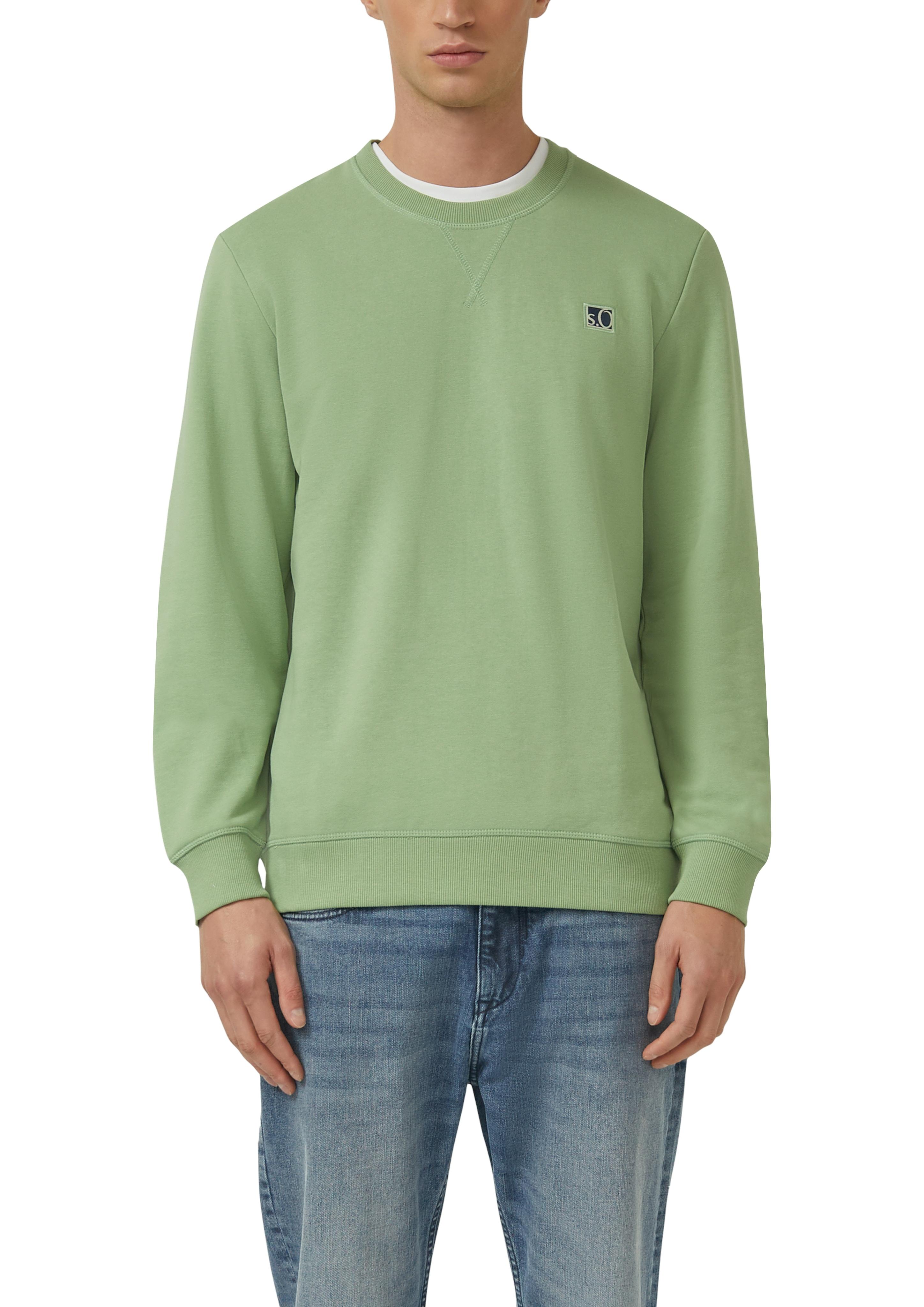 Sweatshirt S.Oliver, Herren, Gr. 3XL, GrüN, Sweatware, Obermaterial: 70% Baumwolle, 30% Polyester, Unifarben, Regular Fit Taillenbedeckt, Rundhals, RippbüNdchen, Sweatshirts Sweatshirt, Mit Logo Stickerei