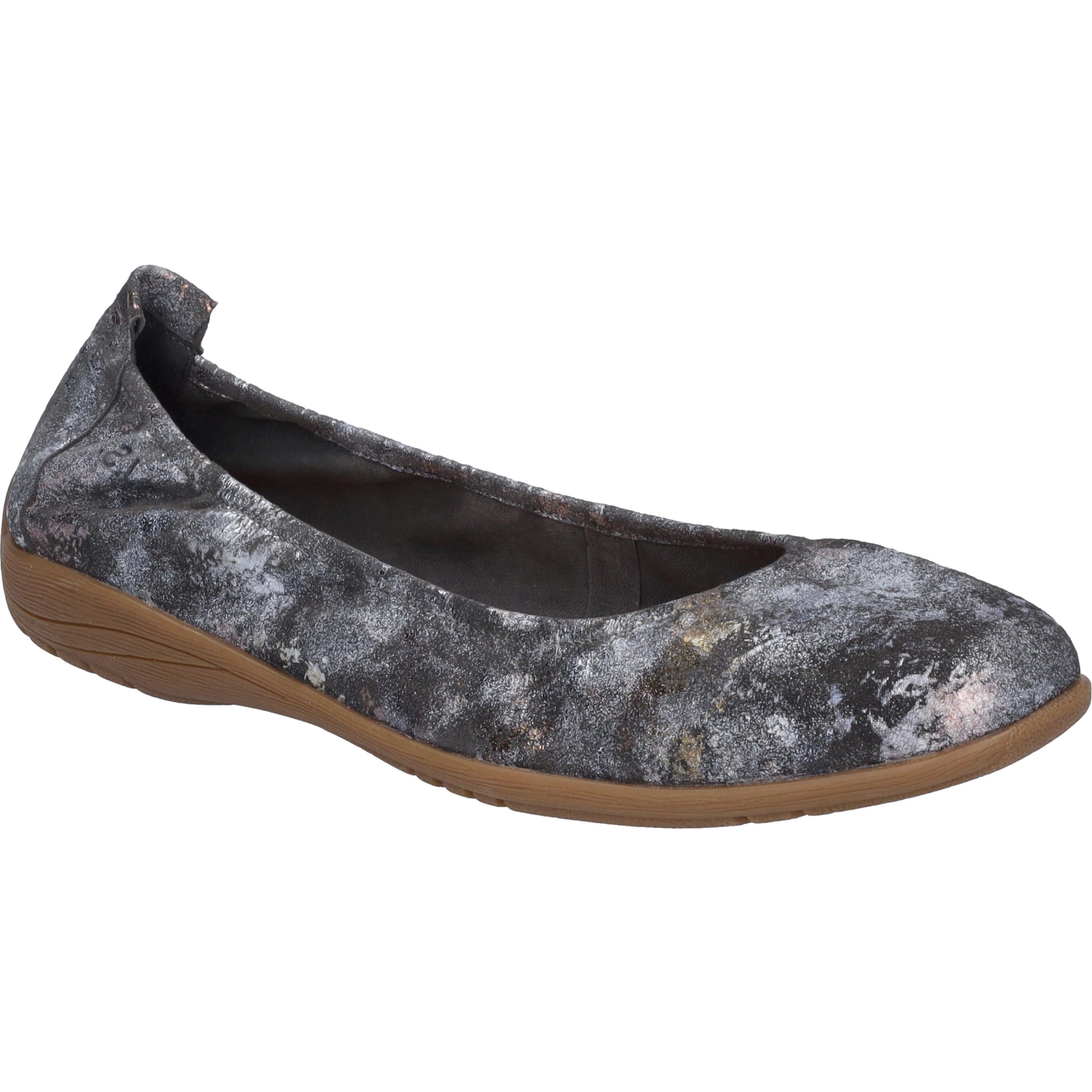 Ballerina Josef Seibel "Fenja 01, Anthrazit-Multi", Damen, Gr. 39, Grau (Anthrazit, Multi), Obermaterial: 100% Rindsleder Leather Cow., Schuhe Ballerina