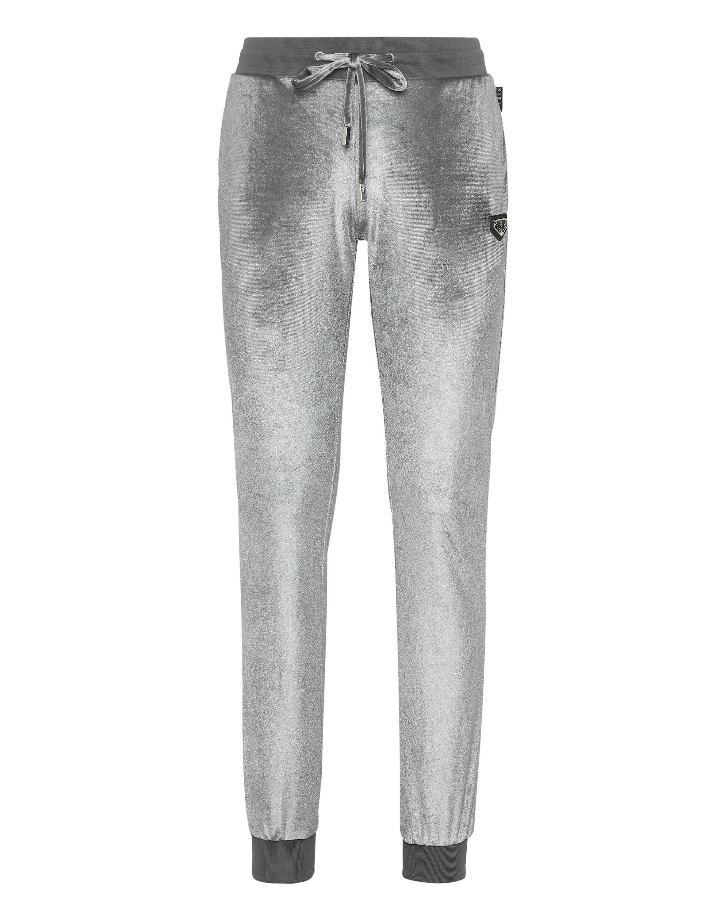 Jogginghose Philipp Plein "Skull Mit Schmucksteinen", MäDchen, Gr. S, Us-GrößEn, 10, Grau, Obermaterial: 95% Polyester, 5% Elasthan, Hosen Jogginghose