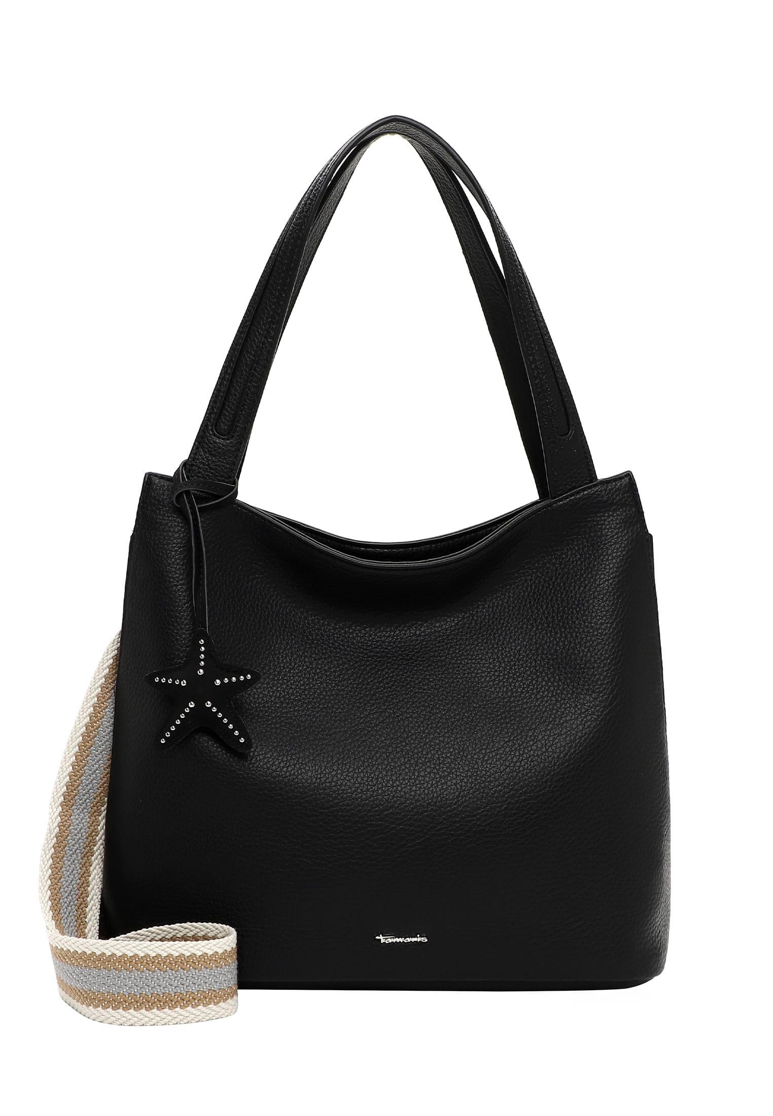 Shopper TAMARIS "Shopper TAS Kea", Damen, Gr. B/H/T: 37cm x 32cm x 16cm 0, schwarz (schwarz 100), Polyurethan, Taschen Shopper