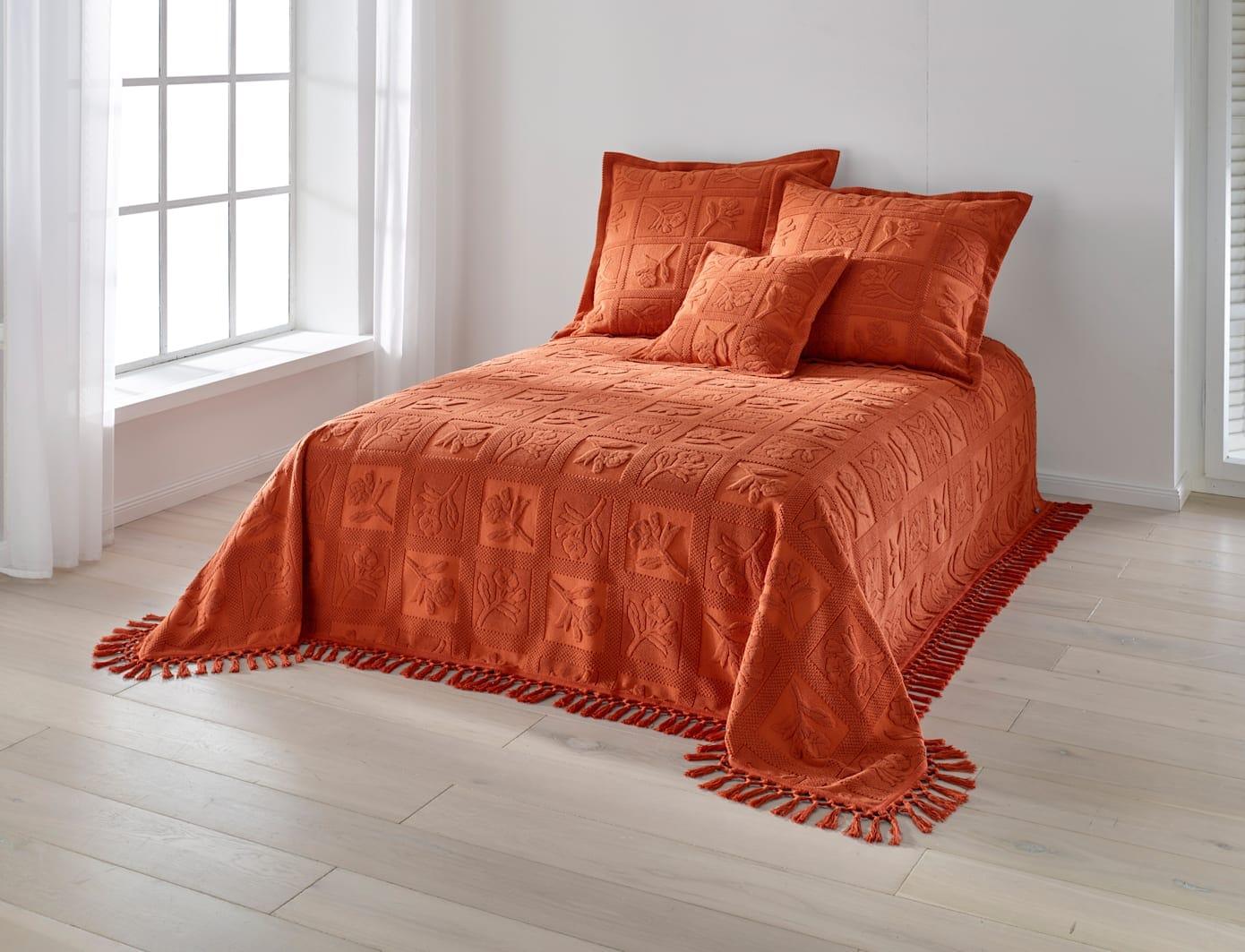 Tagesdecke PEREIRA DA CHUNA Gr. 4, orange (terracotta), B:240cm L:250cm, 100% Baumwolle, Tagesdecken, Tagesdecke