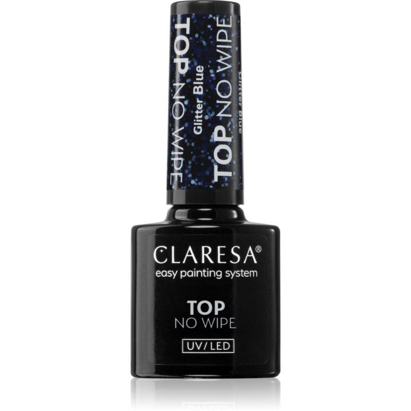 Claresa UV/LED Top Glitter No Wipe Gel Top Coat glimmend Tint Glitter Blue 5 g