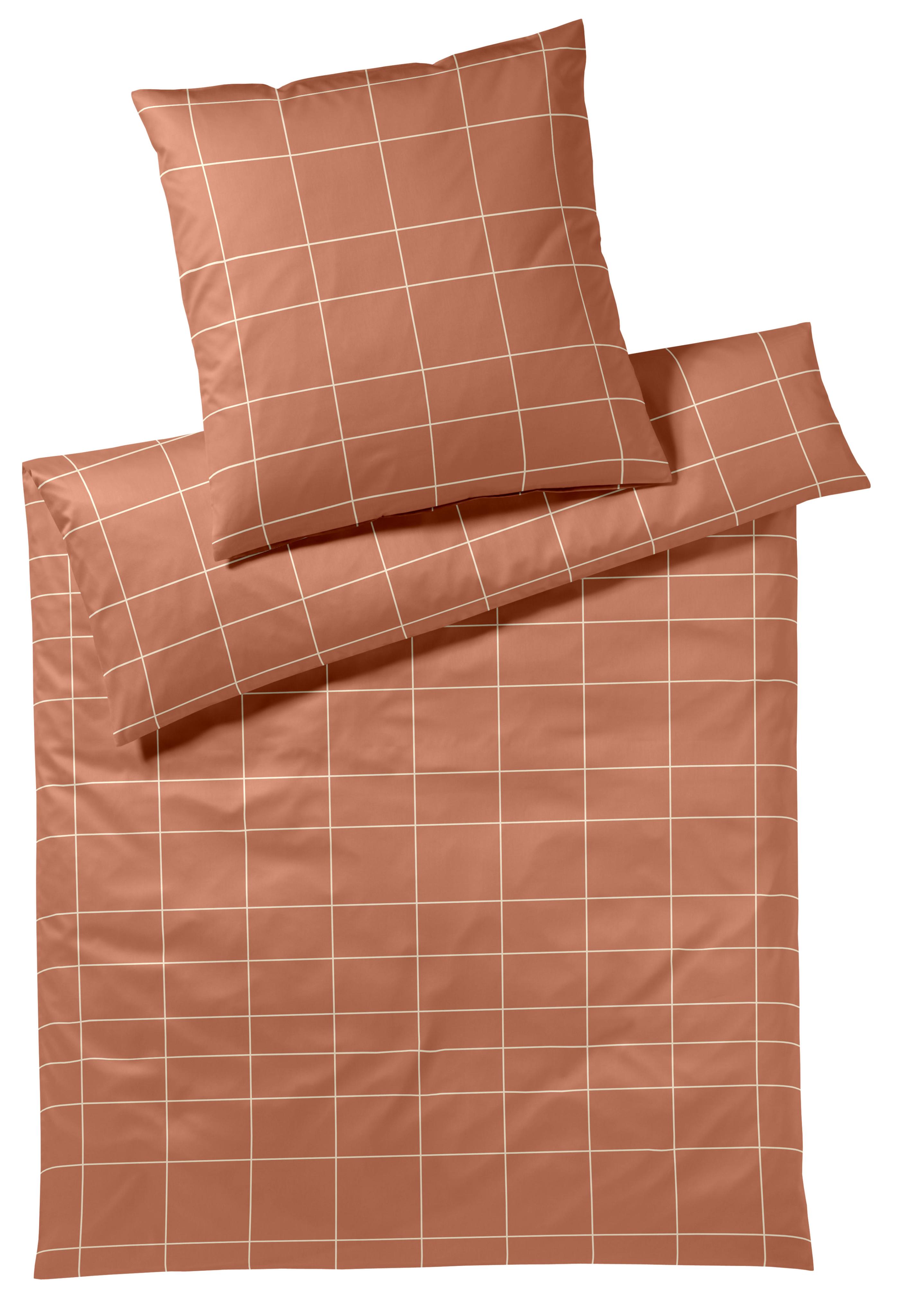 BettwäSche Elegante "Cross", Rosa (Kupfer), B/L: 135Cm X 200Cm, 1 Stk., 1 Stk., Mako-Satin, B/L: 80Cm X 80Cm, 2 Stk., Mako-Satin, Obermaterial: 100% Baumwolle, BettwäSche, BettwäSche, Angenehmes HautgefüHl