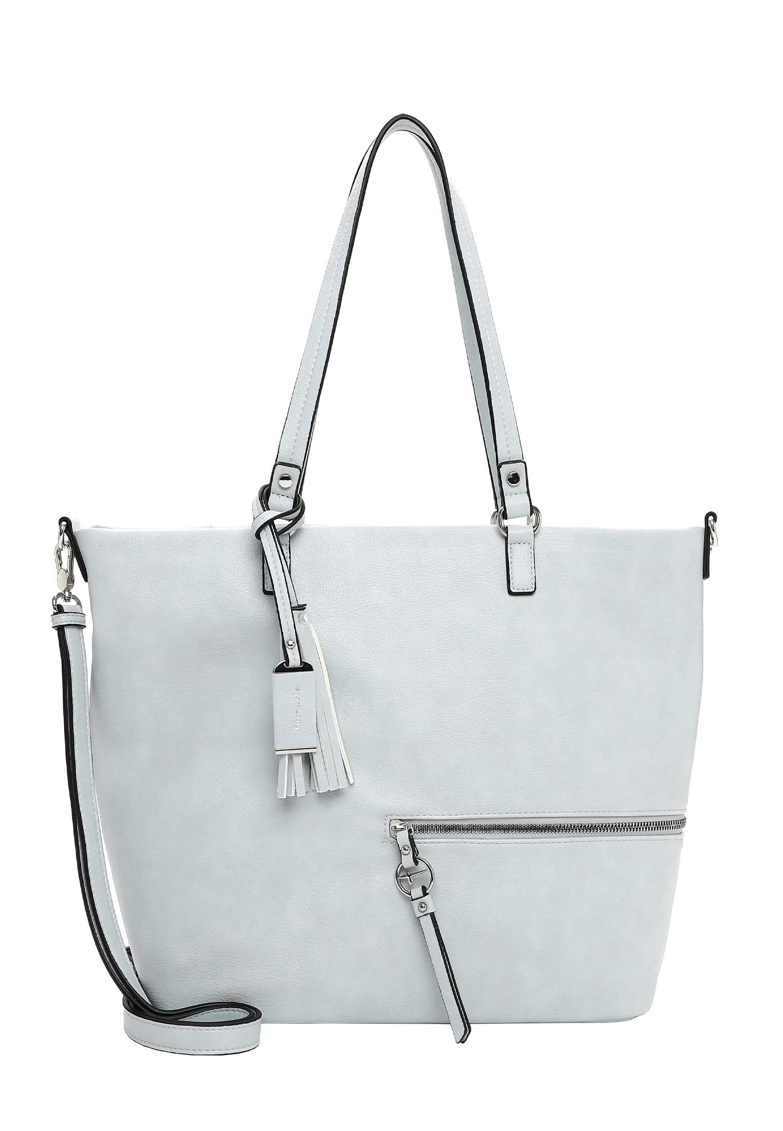 Shopper Tamaris "Shopper Tas Nele", Damen, Gr. B/H/T: 43Cm X 32Cm X 16Cm 0, Blau (Lightblau 530), Polyurethan, Taschen Shopper